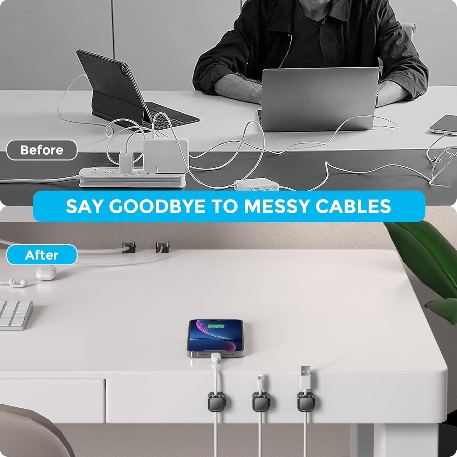 Organizador de Cables Magnético AhaStyle 6 Sujetadores Adhesivos