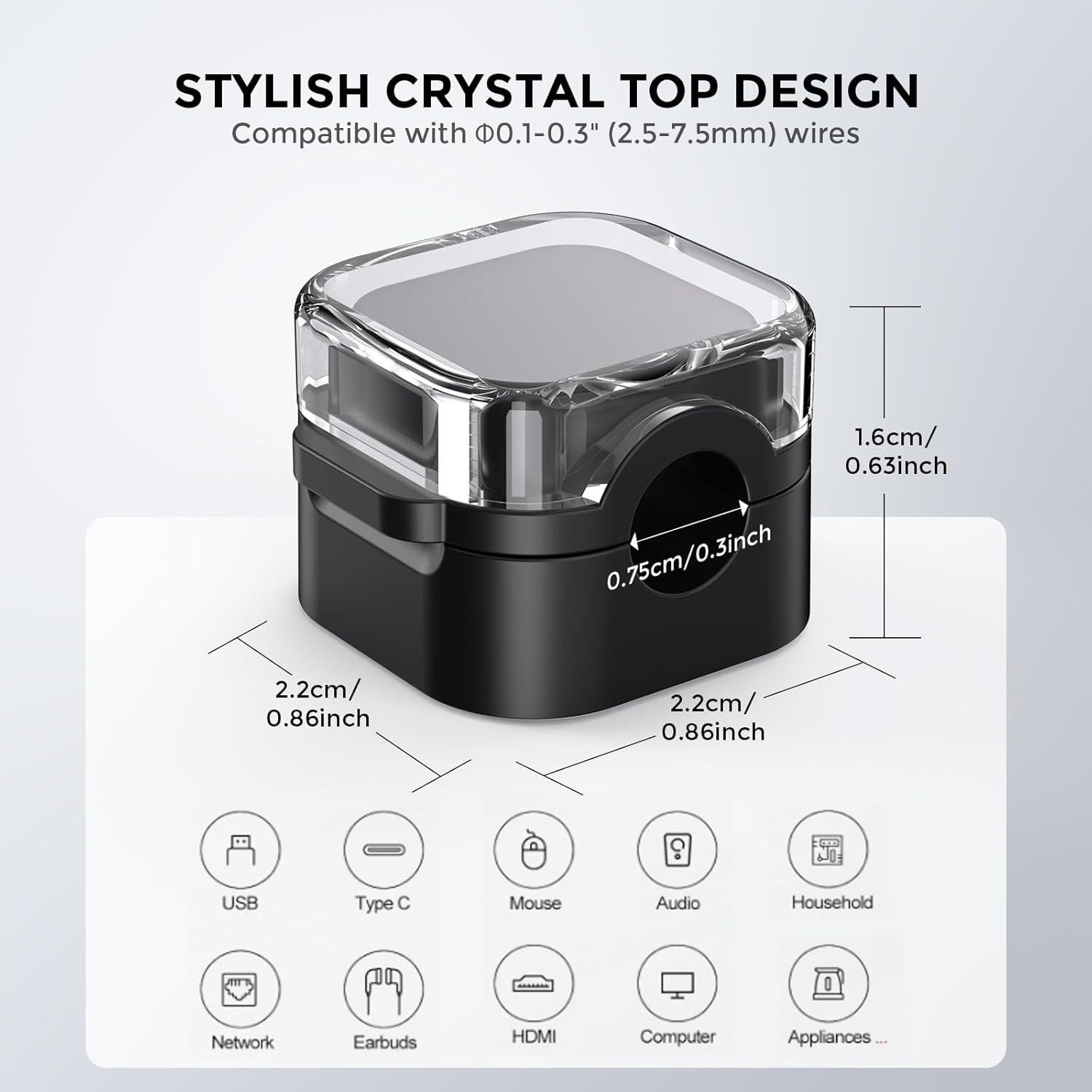 Organizador de Cables Magnético AhaStyle 6 Sujetadores Adhesivos