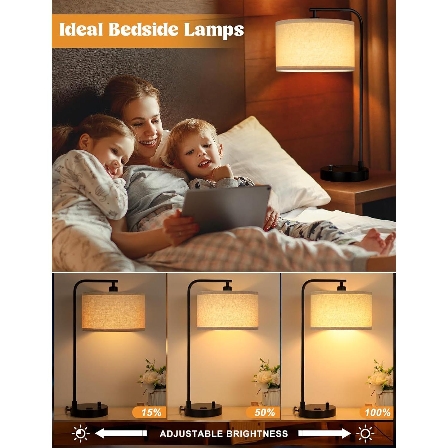 Lámpara de Mesa Regulable Innqoo con USB y Toma de Corriente