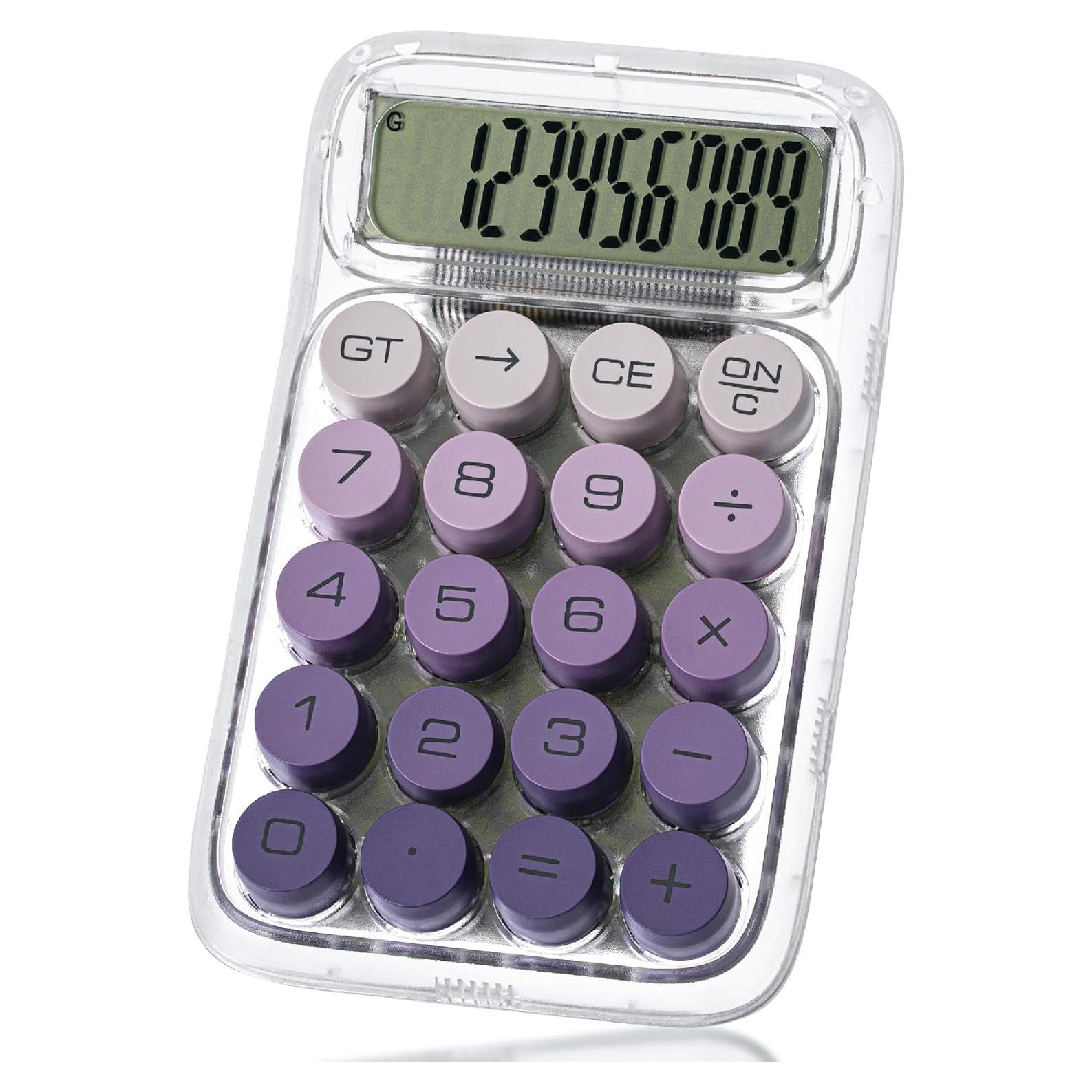 Calculadora Mr. Pen 10 Dígitos LCD Morado Botones Grandes