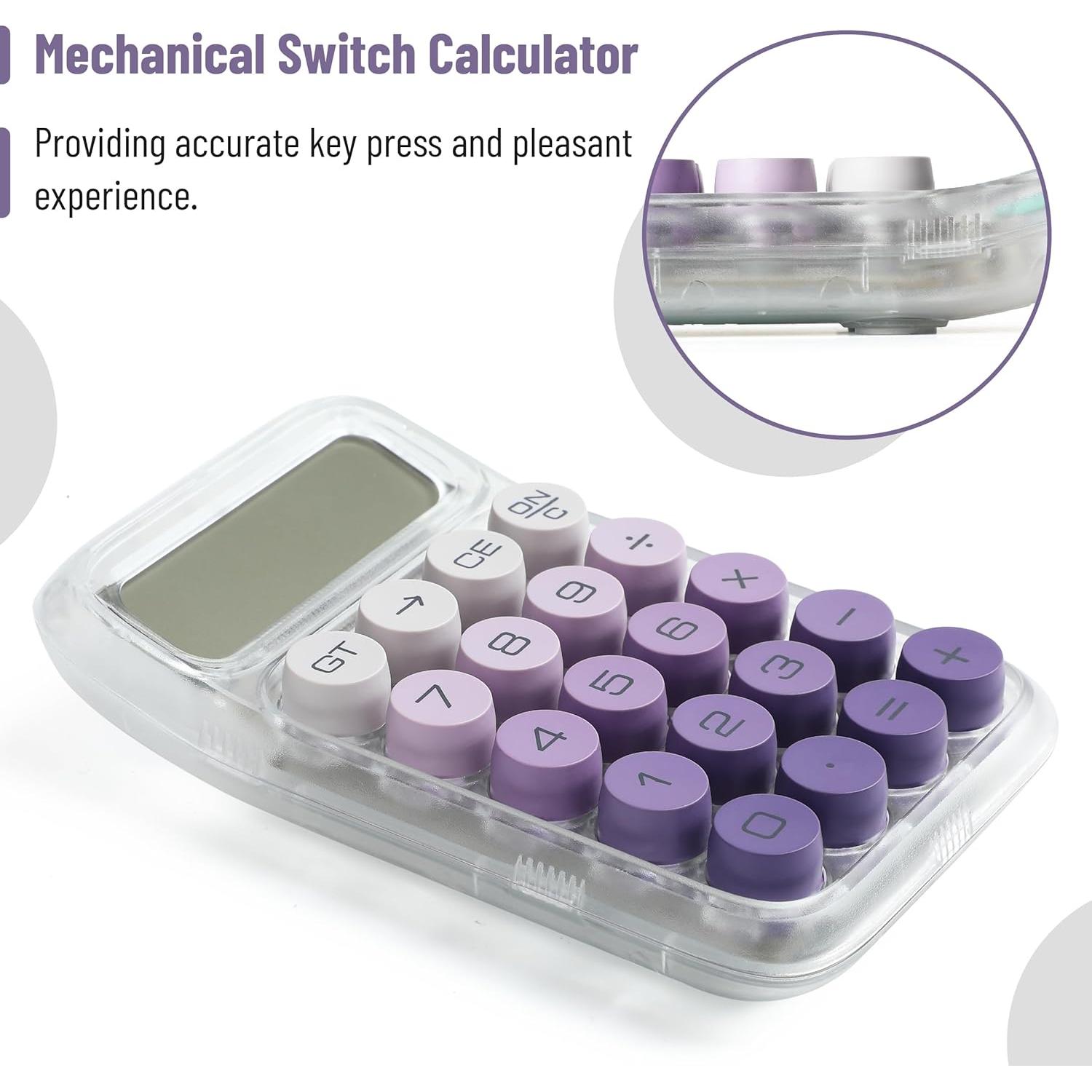 Calculadora Mr. Pen 10 Dígitos LCD Morado Botones Grandes