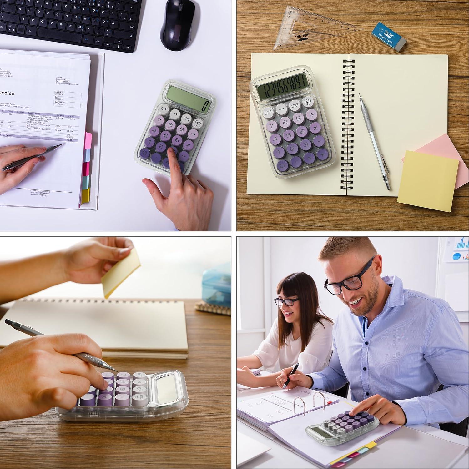 Calculadora Mr. Pen 10 Dígitos LCD Morado Botones Grandes