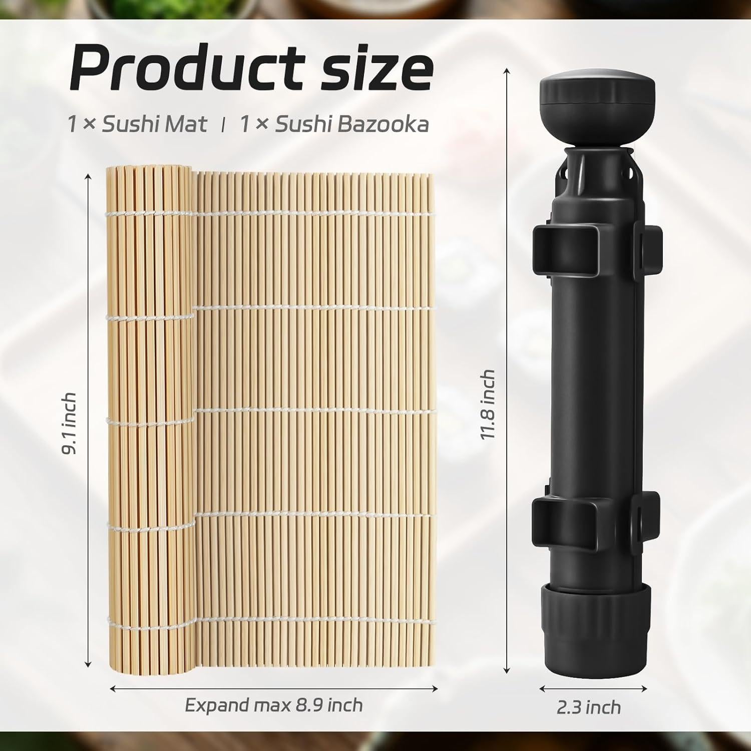 Rodillo de Sushi AISHN 30 cm Negro - Herramienta de Chef