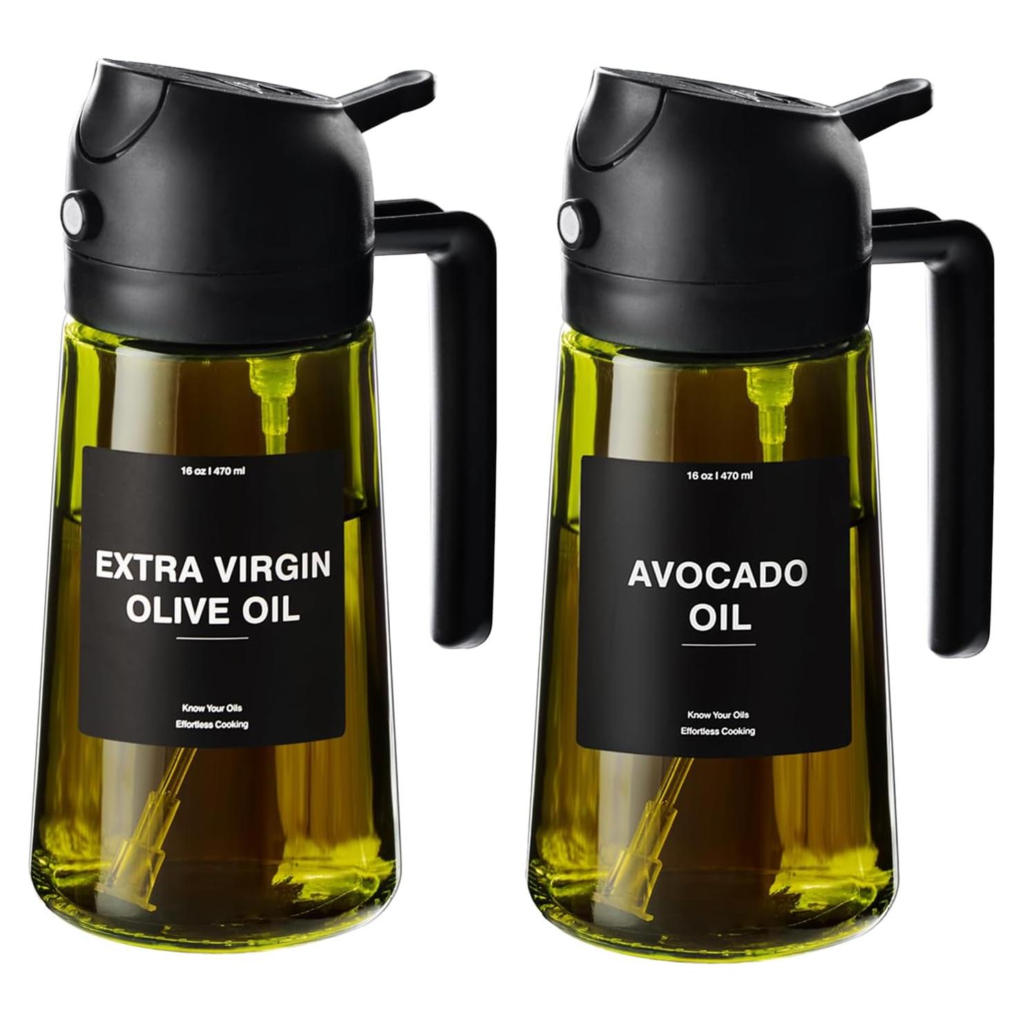 Dispensador de Aceite de Oliva CXINYI 470ml 2 en 1 con Etiquetas