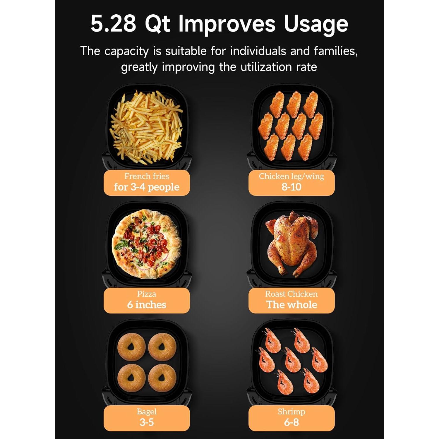 Horno de Freír Aire Kitchen Elite 5.28 Qt Digital Compacto