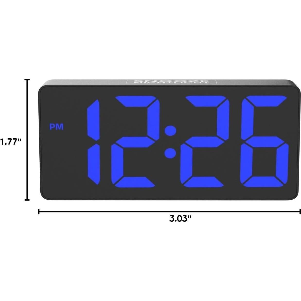 Reloj Despertador Digital PPLEE con Pantalla LED 7" y Carga USB