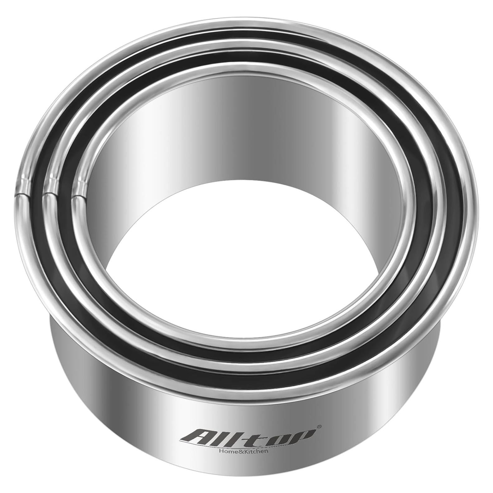 Conjunto de Cortadores de Galletas Redondos ALLTOP - Acero Inoxidable 3 Piezas