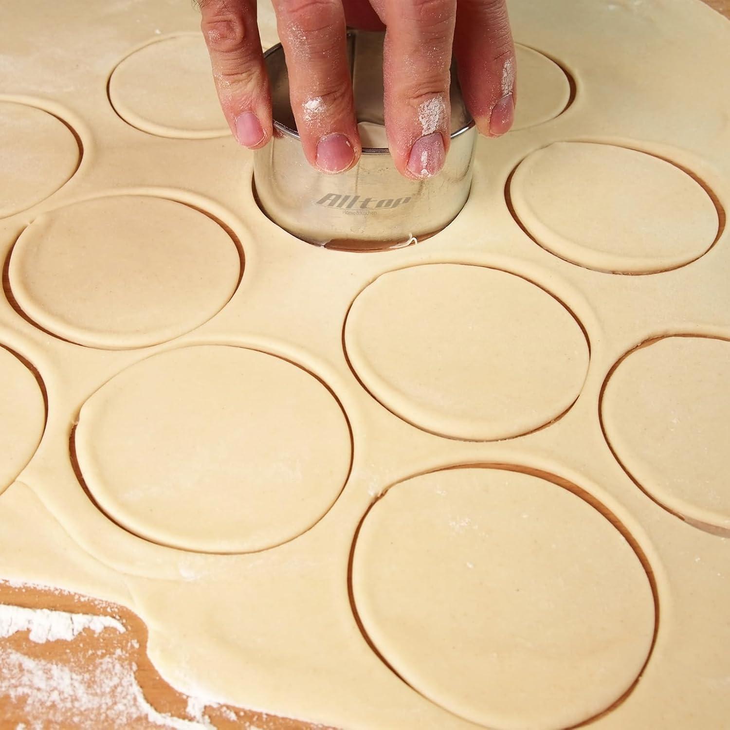 Conjunto de Cortadores de Galletas Redondos ALLTOP - Acero Inoxidable 3 Piezas