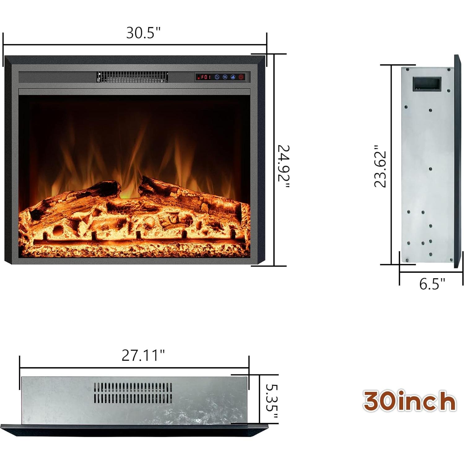 Chimenea Eléctrica Kentsky 76,2 cm con Control Remoto