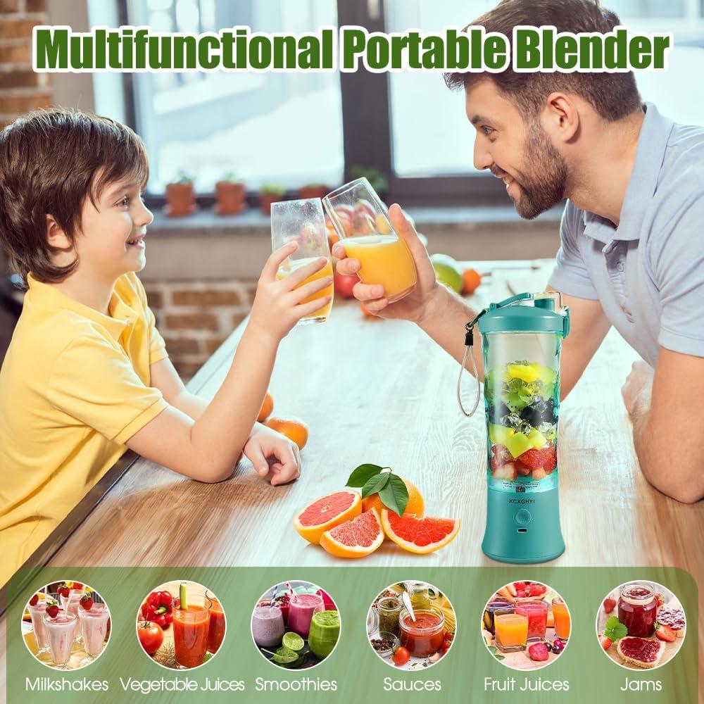 Licuadora Portátil KCXGHYI 600ml Verde Libre de BPA