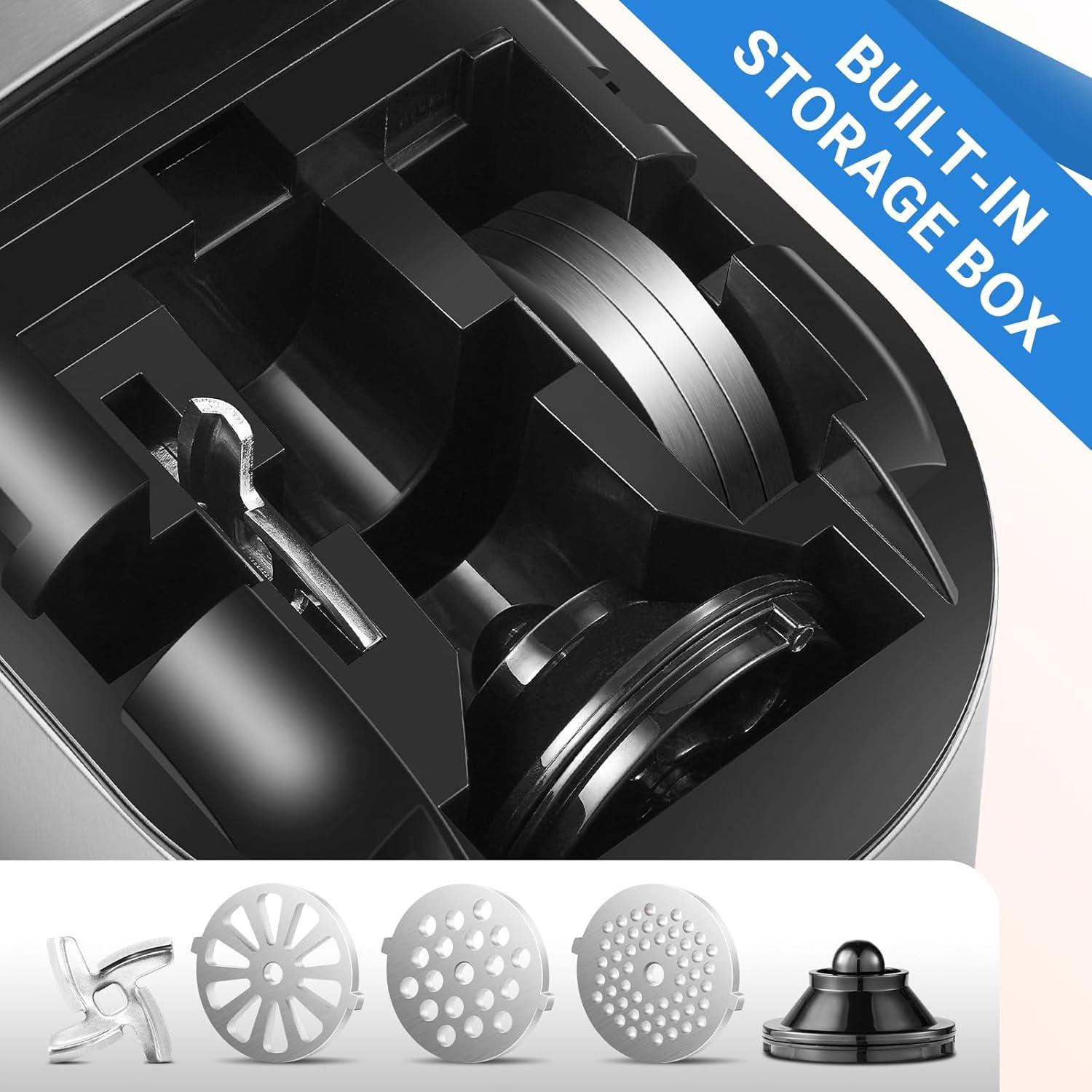 Picadora de Carne Eléctrica AAOBOSI #8 3000W 6-en-1 con Accesorios