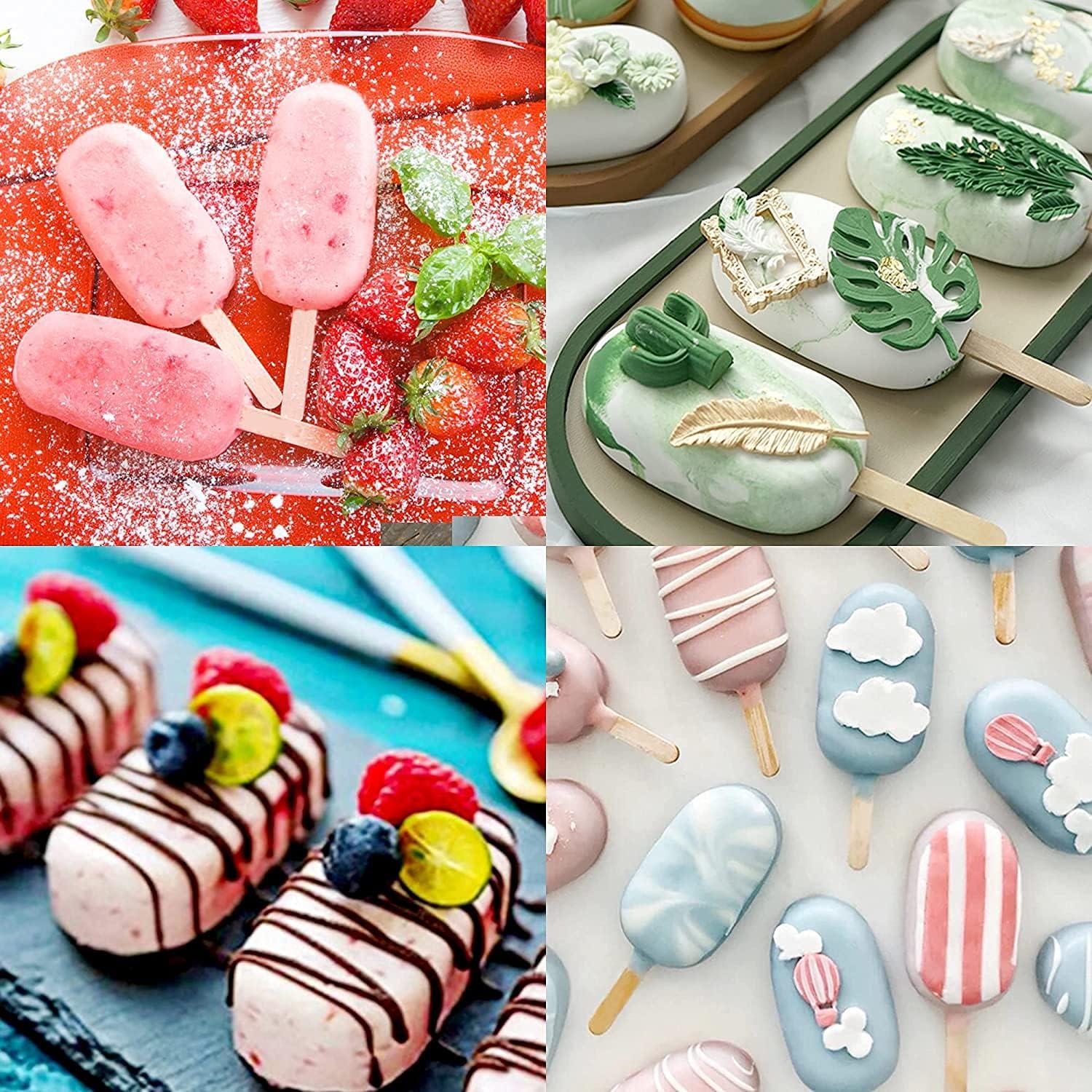 Juego de Moldes de Silicona para Paletas Meajore Ovalados 21.2 cm