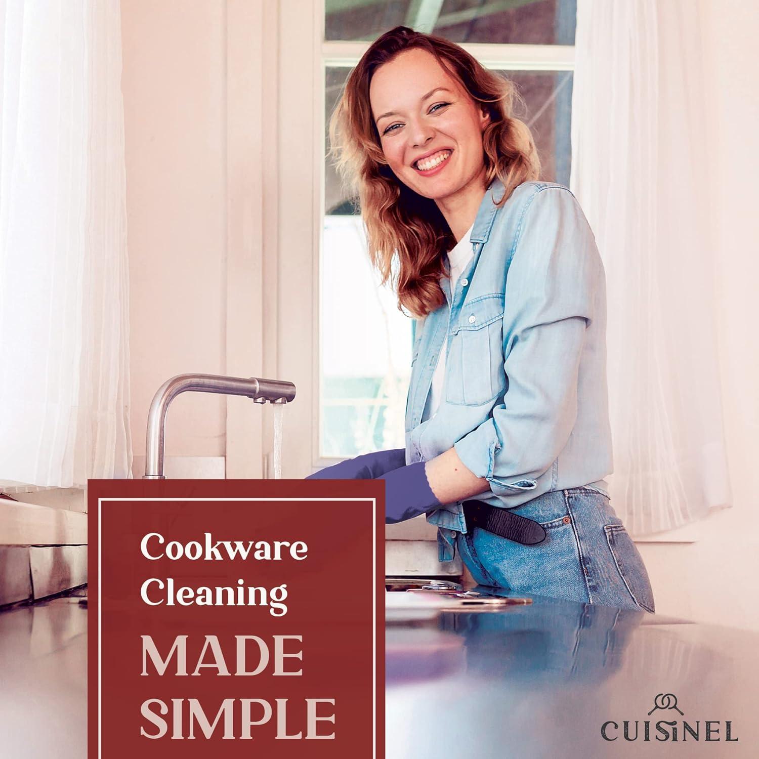 Kit de limpieza Cuisinel: Cepillo, malla y raspador 10.16 cm