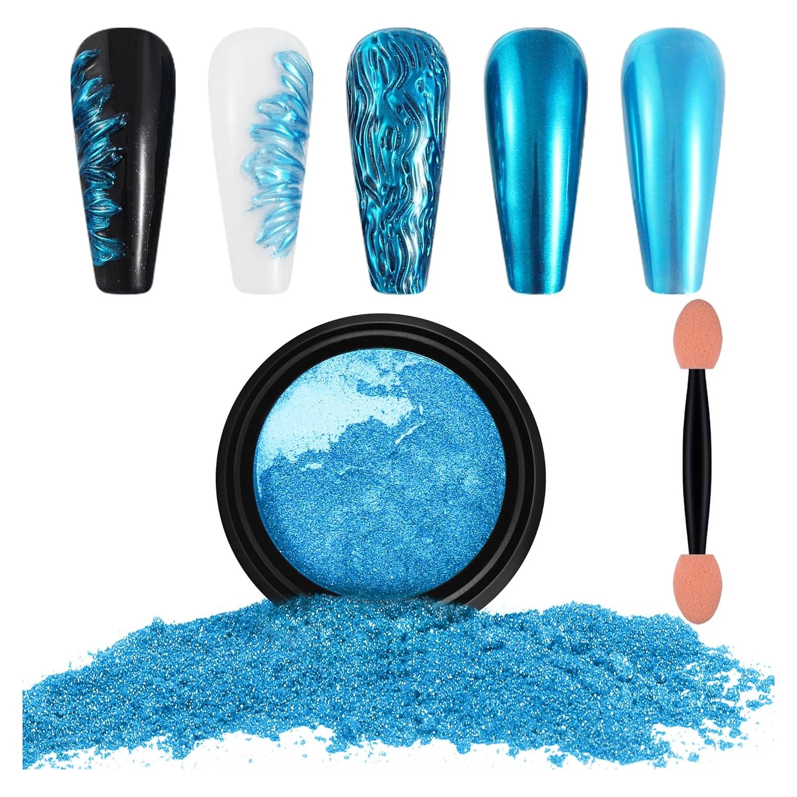 Polvo de Uñas Cromado Artdone Azure 40g - Efecto Espejo