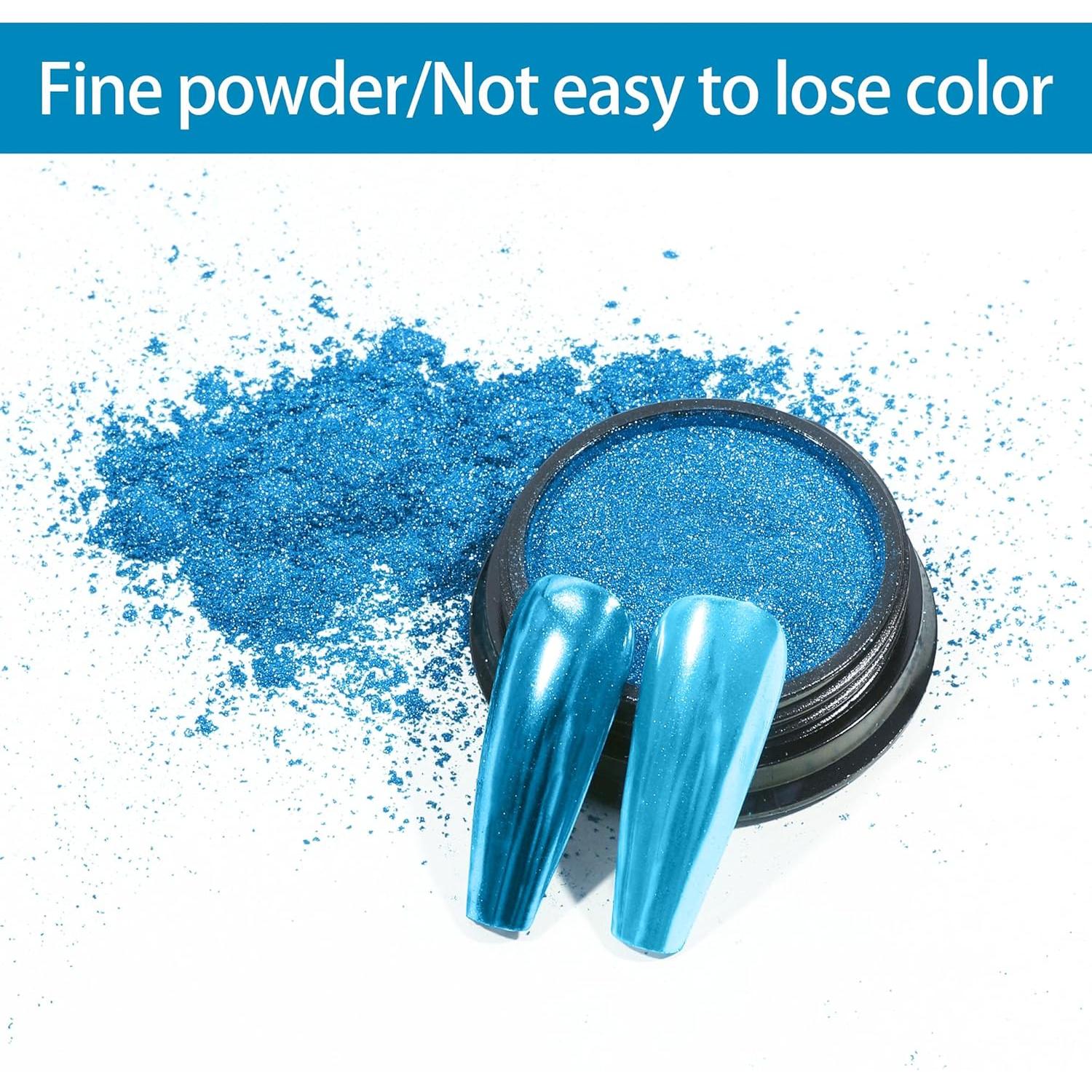 Polvo de Uñas Cromado Artdone Azure 40g - Efecto Espejo