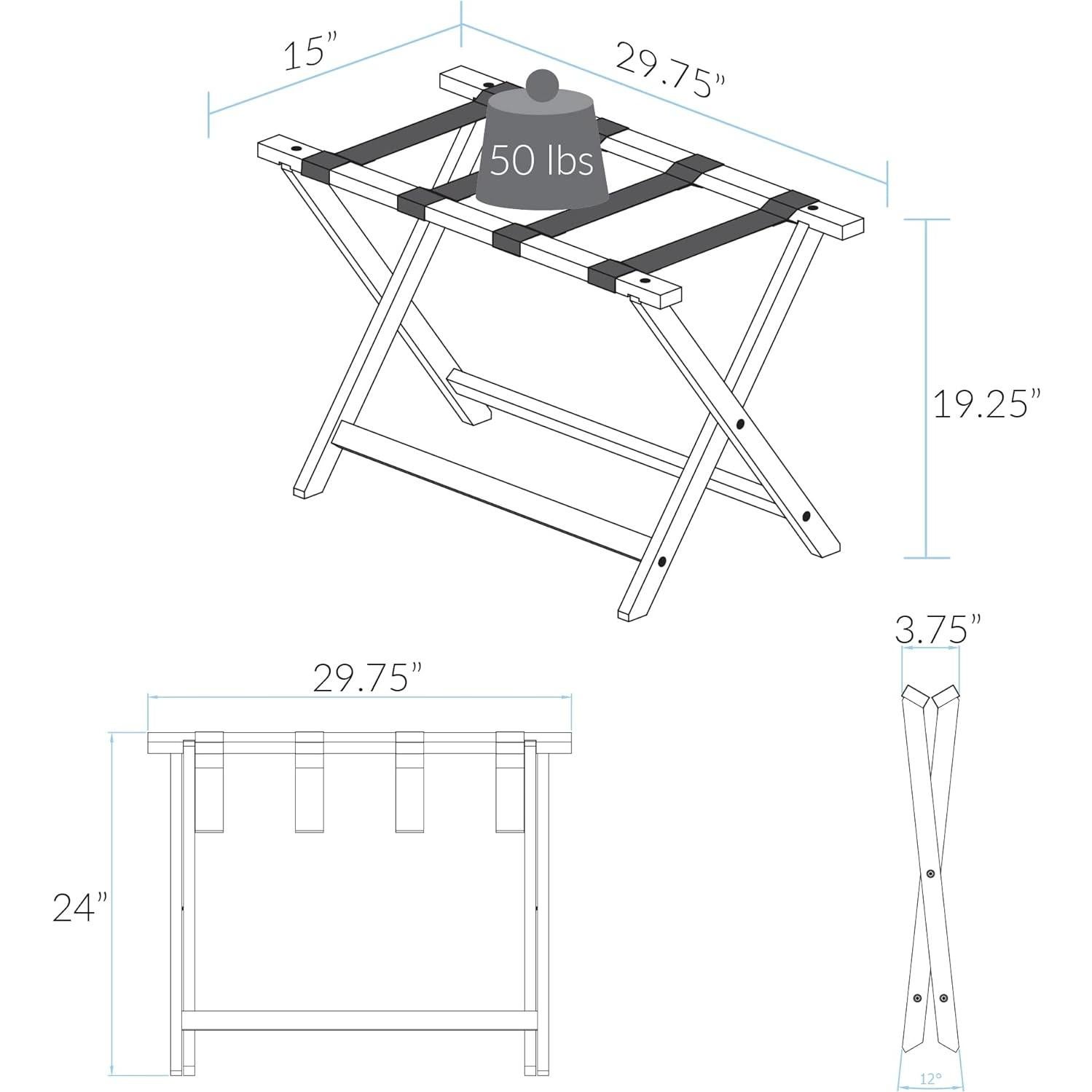 Rack de Equipaje Plegable Casual Home 76.2 cm Madera Maciza