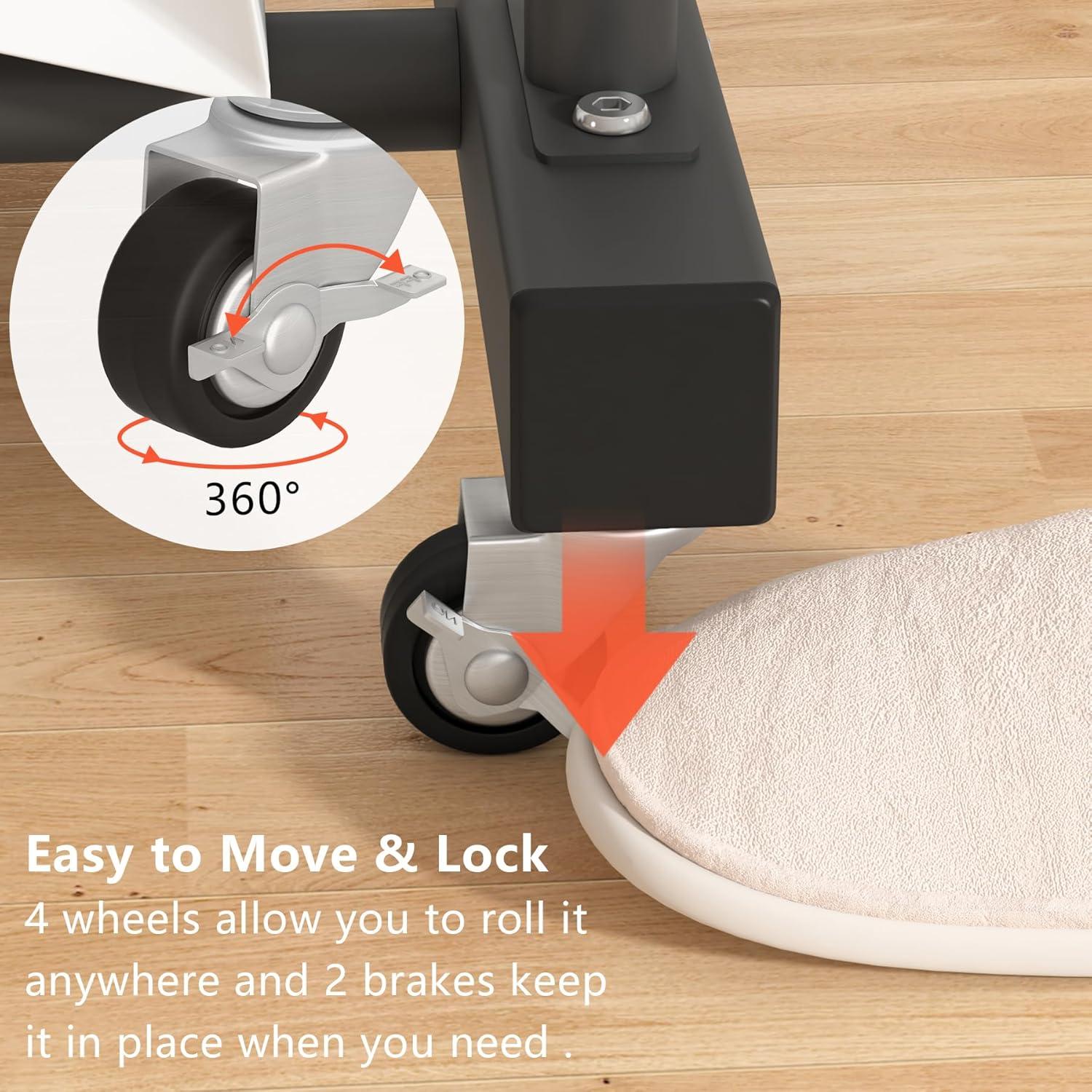 Rack de Ropa Doble Barra Laiensia Negro con Ruedas y 4 Ganchos