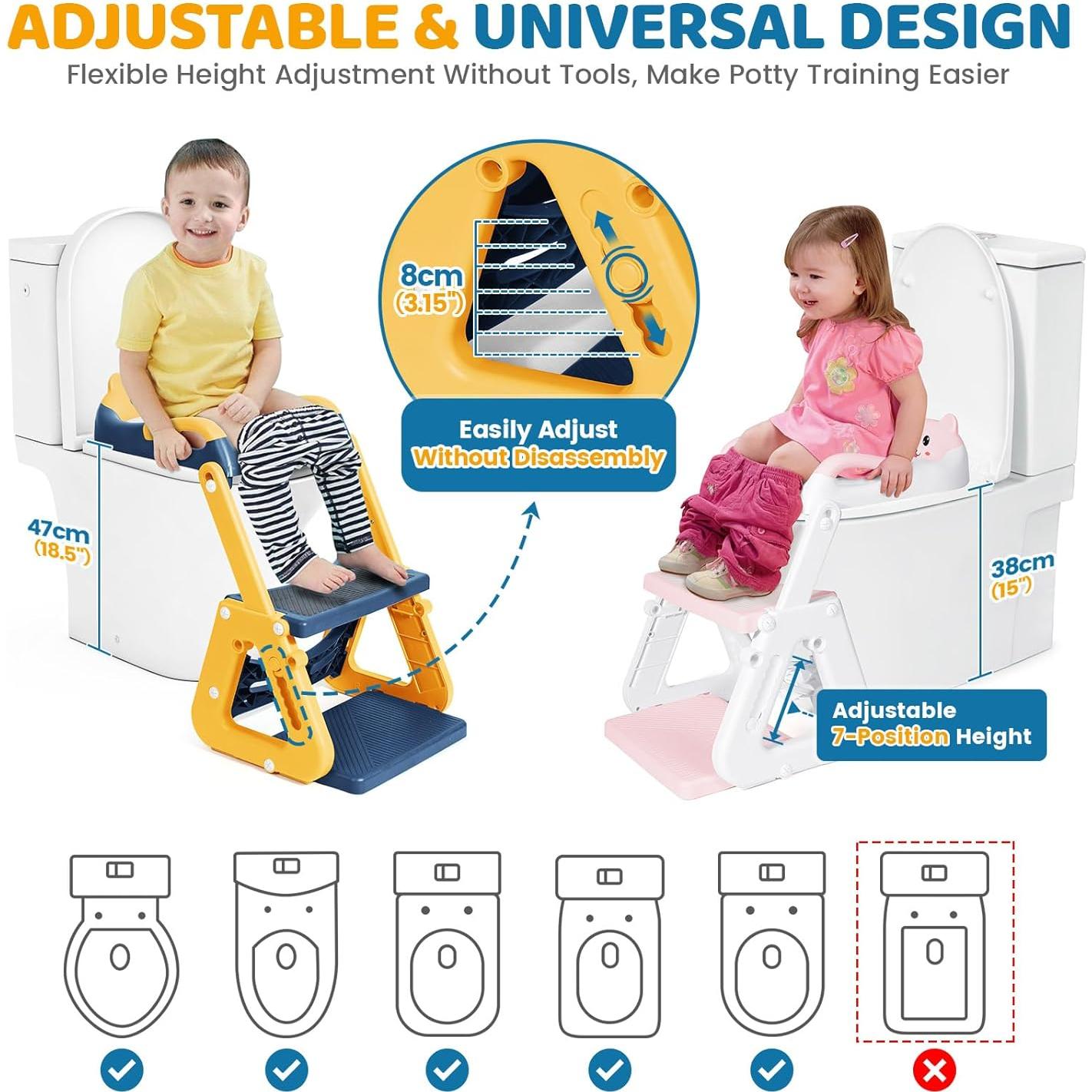 Asiento de Entrenamiento para Baño 2-en-1 Orzbow Ajustable