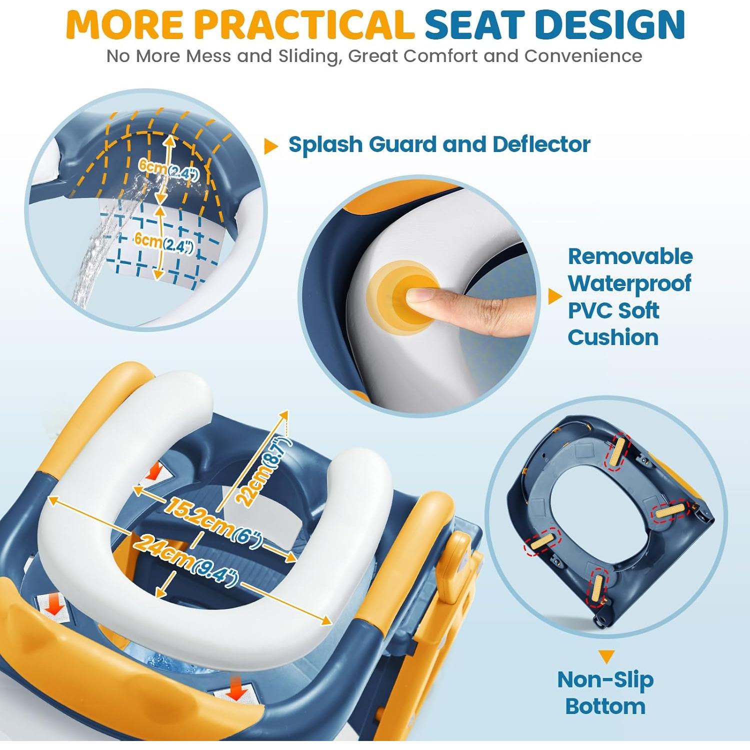 Asiento de Entrenamiento para Baño 2-en-1 Orzbow Ajustable