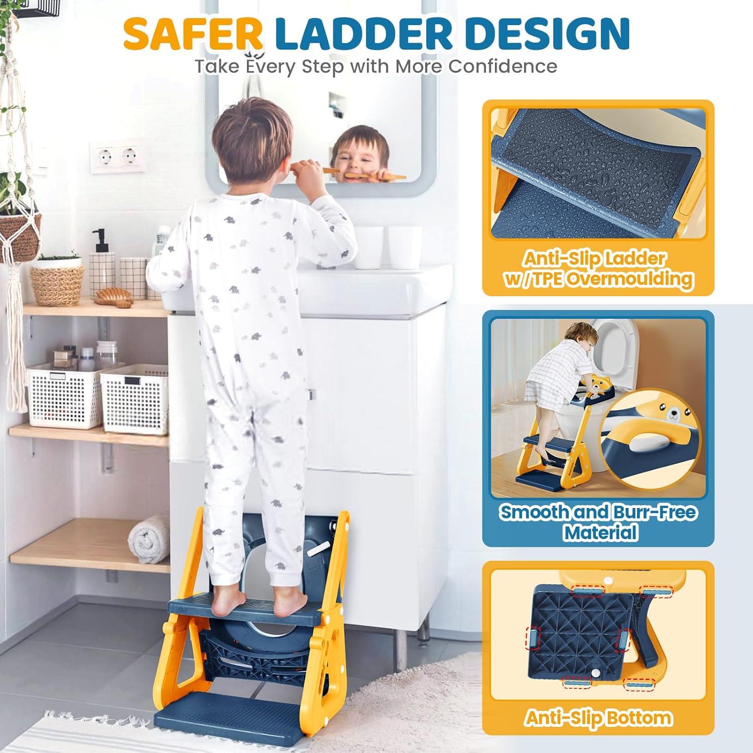 Asiento de Entrenamiento para Baño 2-en-1 Orzbow Ajustable