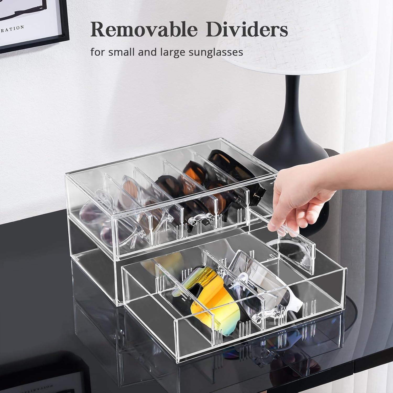 Organizador de Gafas de Sol Lolalet Claro con Cajón - 1 Paquete