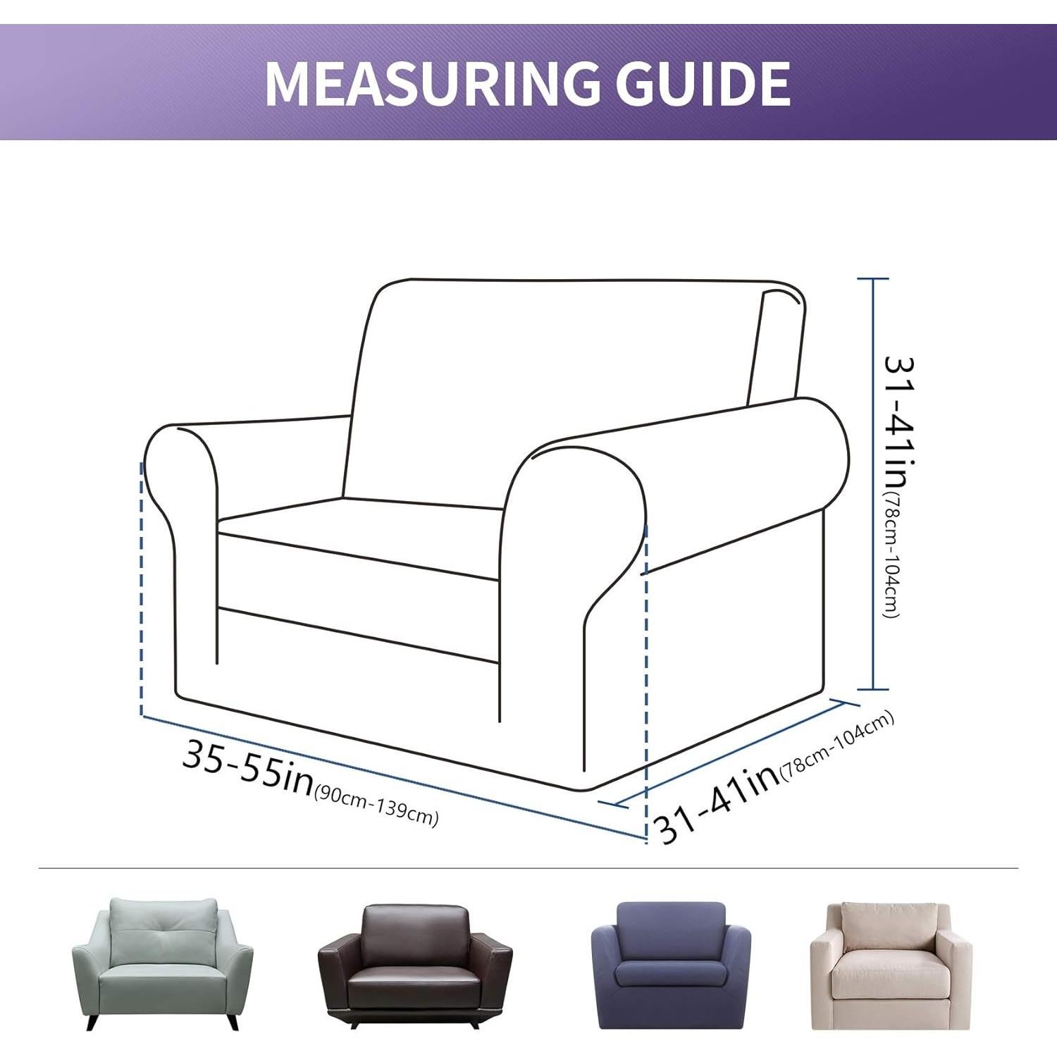 Funda de Sofá Joccun Stretch Negra para Sillón 88.9x78.7cm