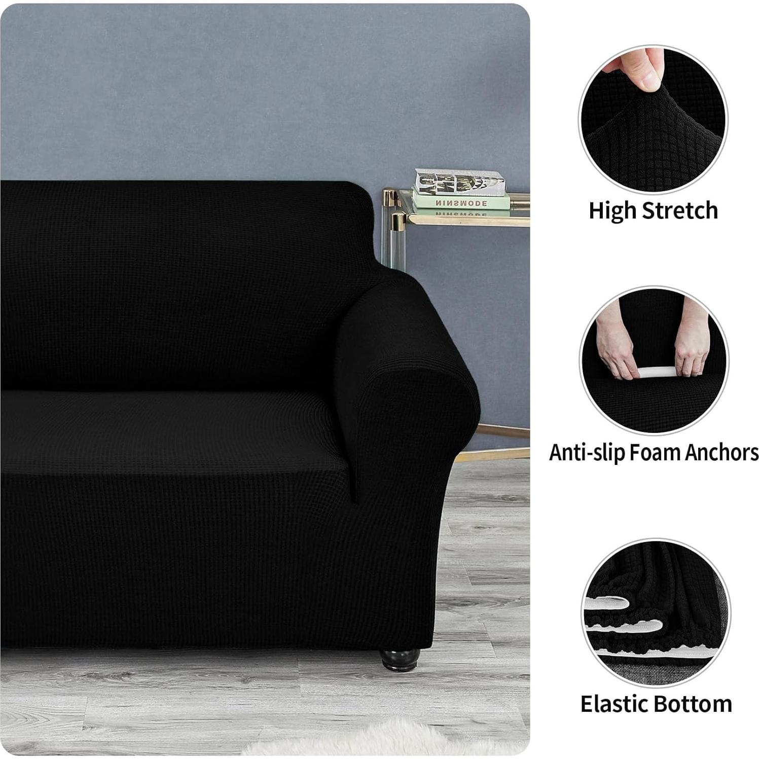 Funda de Sofá Joccun Stretch Negra para Sillón 88.9x78.7cm