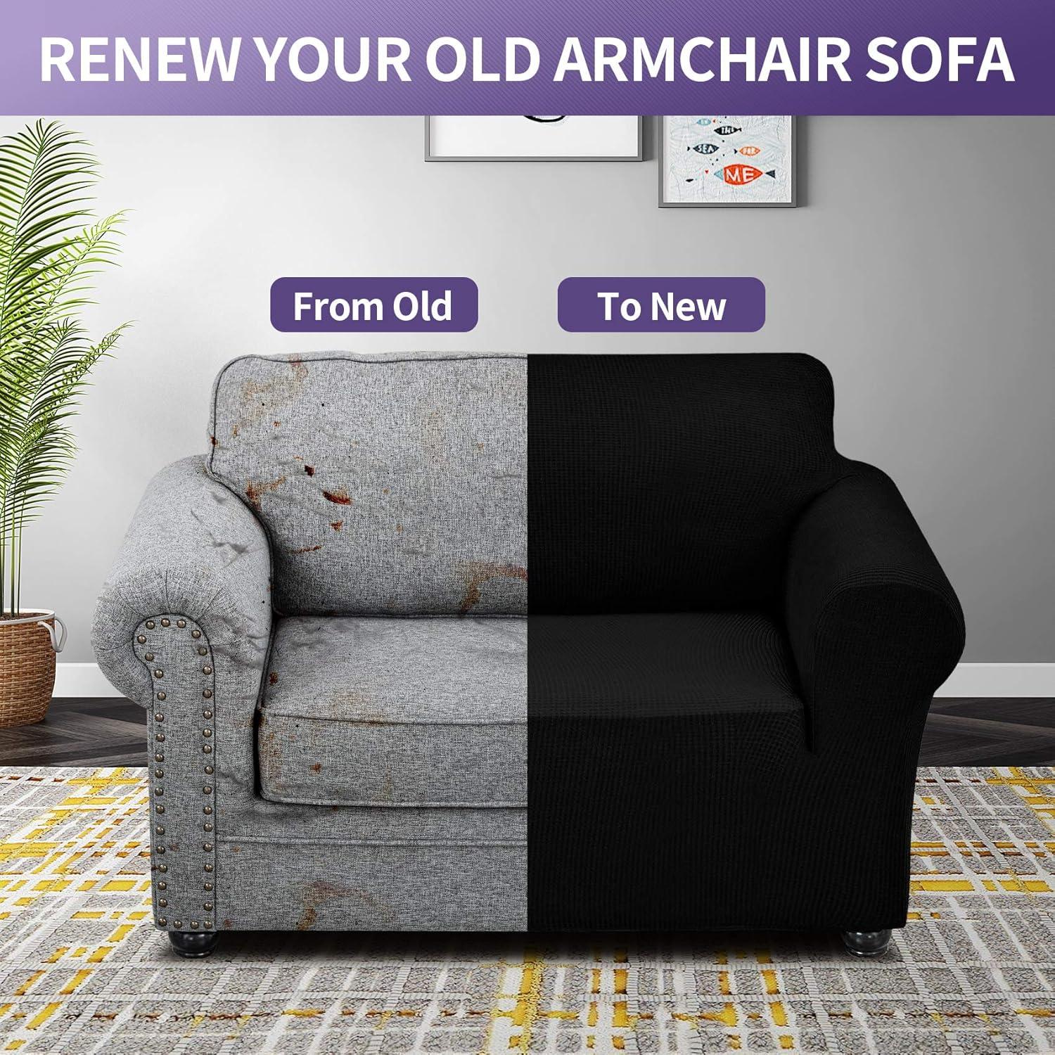 Funda de Sofá Joccun Stretch Negra para Sillón 88.9x78.7cm