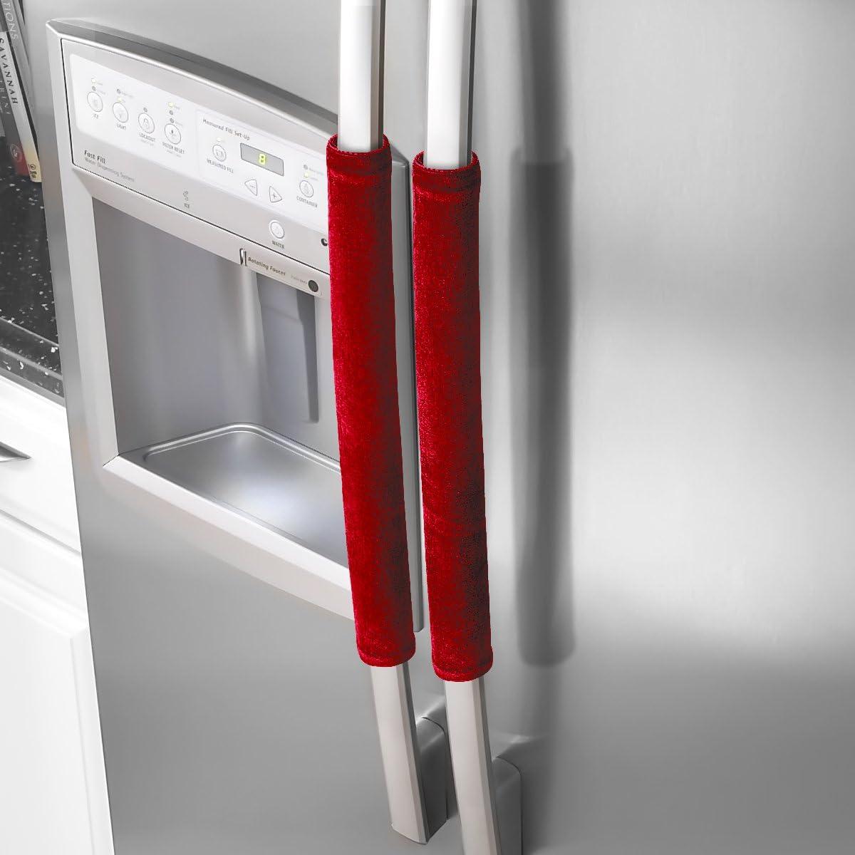 Cubiertas de Manijas de Refrigerador OUGAR8 - 4 Piezas Rojo