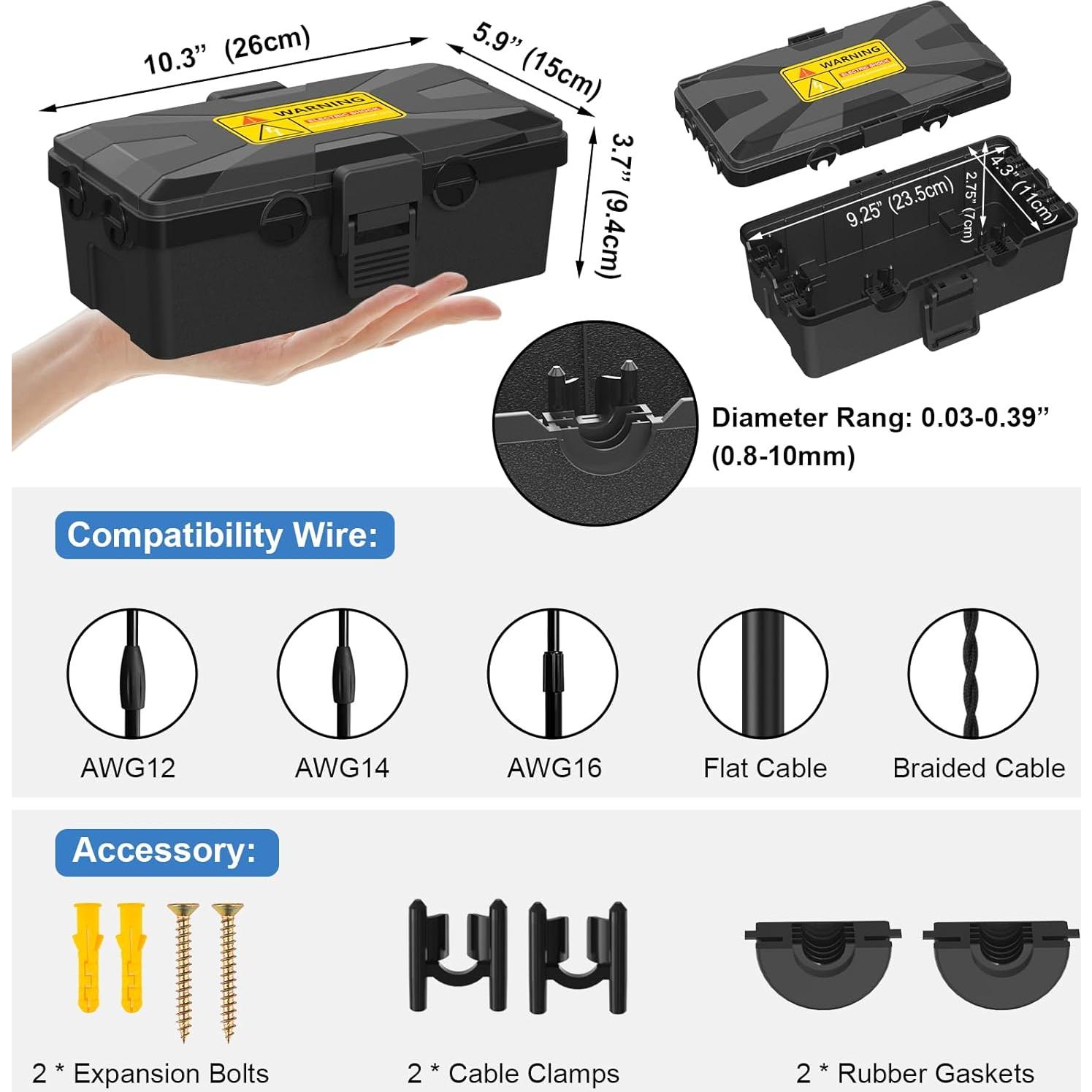 Caja Eléctrica Impermeable Clatoon Mediana 26.2x15x9.4cm