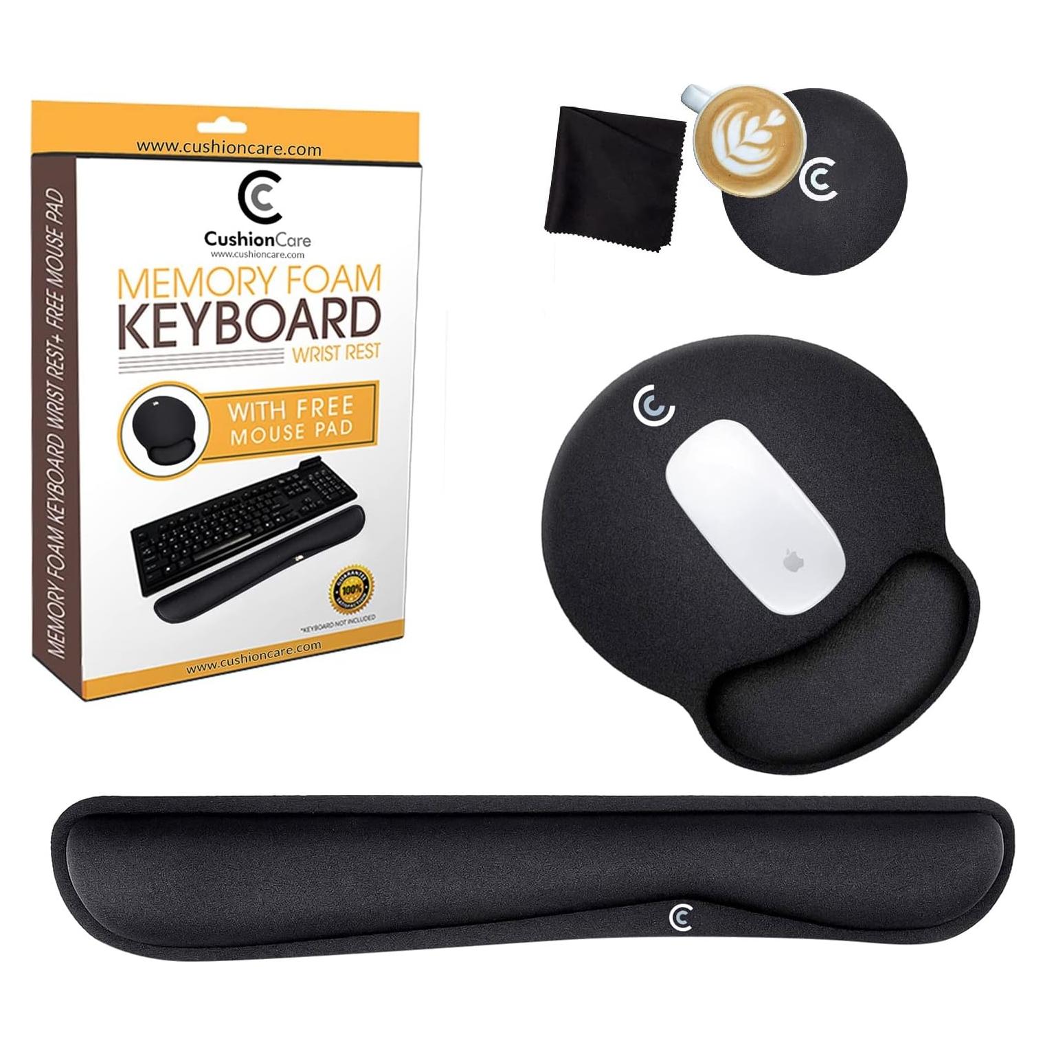 Juego de 4 Reposamuñecas Ergonómicos CushionCare - Espuma Viscoelástica