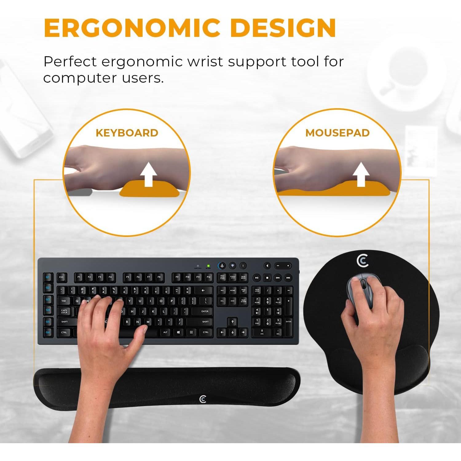 Juego de 4 Reposamuñecas Ergonómicos CushionCare - Espuma Viscoelástica