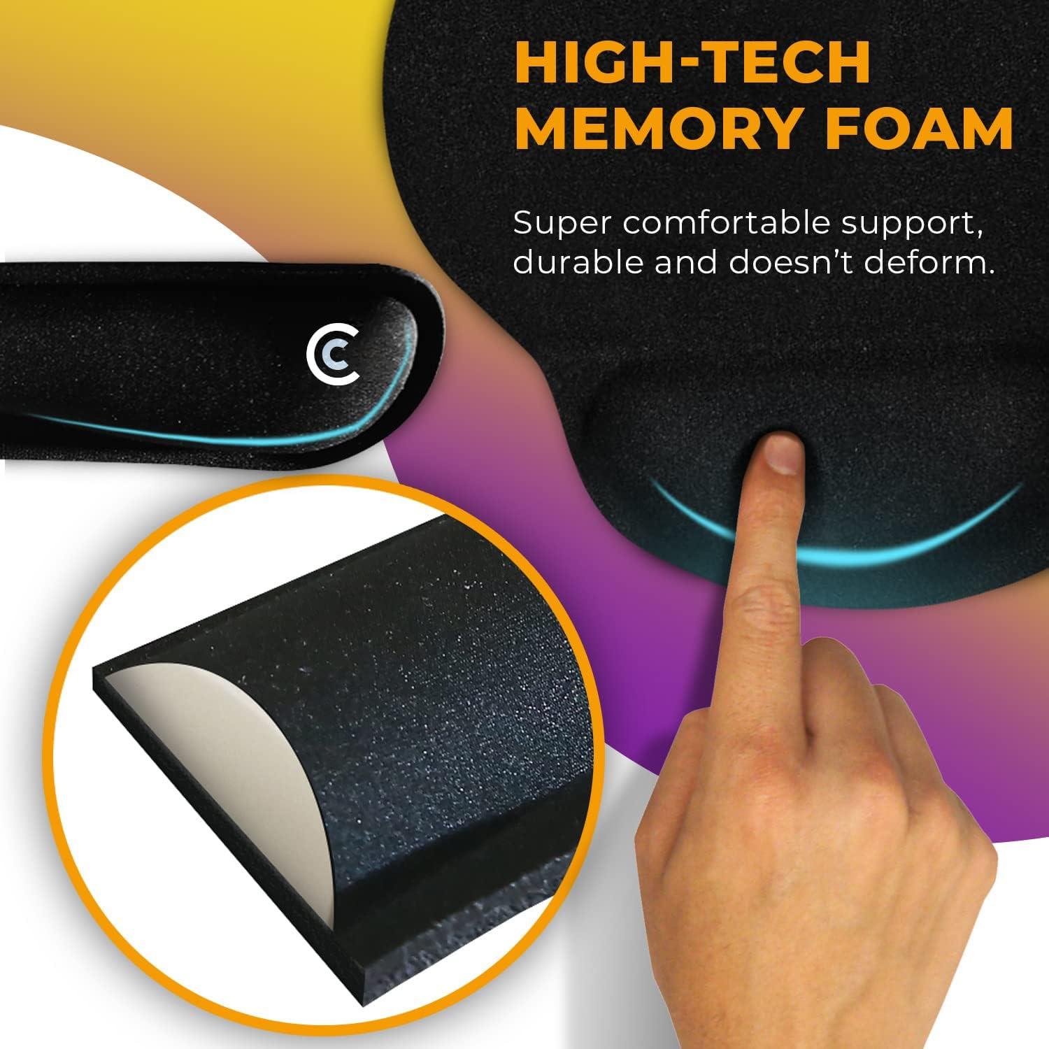 Juego de 4 Reposamuñecas Ergonómicos CushionCare - Espuma Viscoelástica
