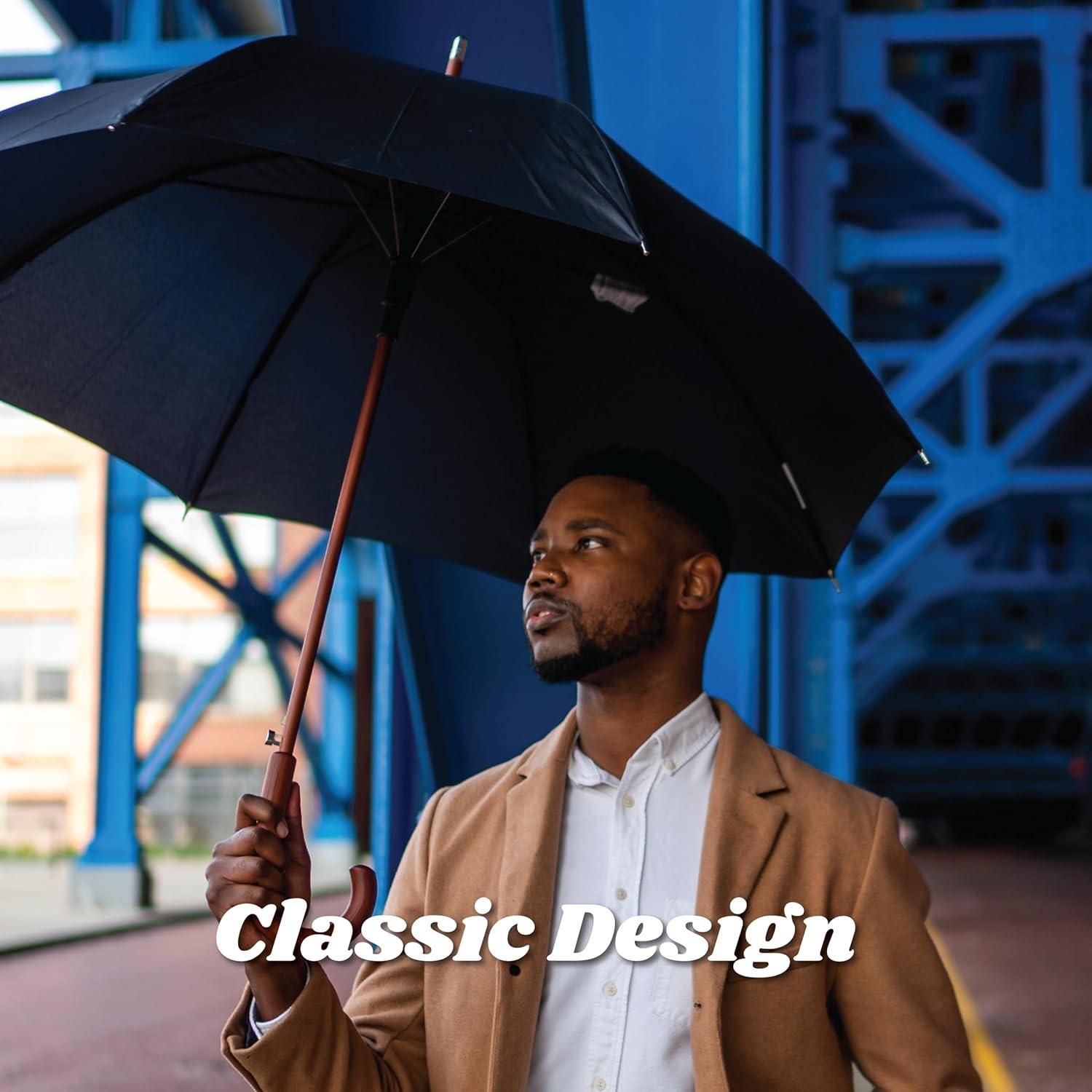 Paraguas Automático Totes de Madera 121 cm Resistente