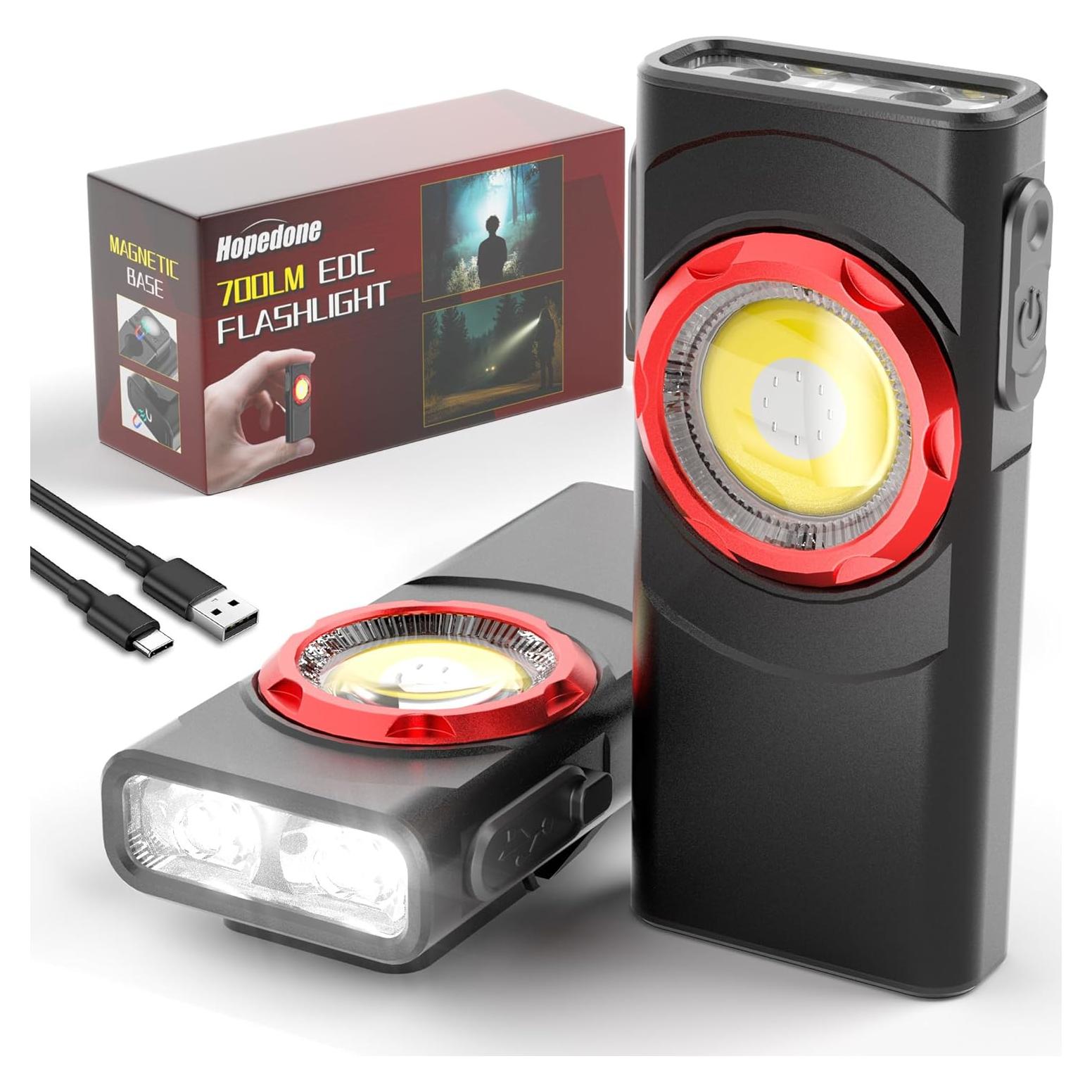 Linterna EDC Recargable Hopedone 700 Lúmenes 9 Modos USB-C