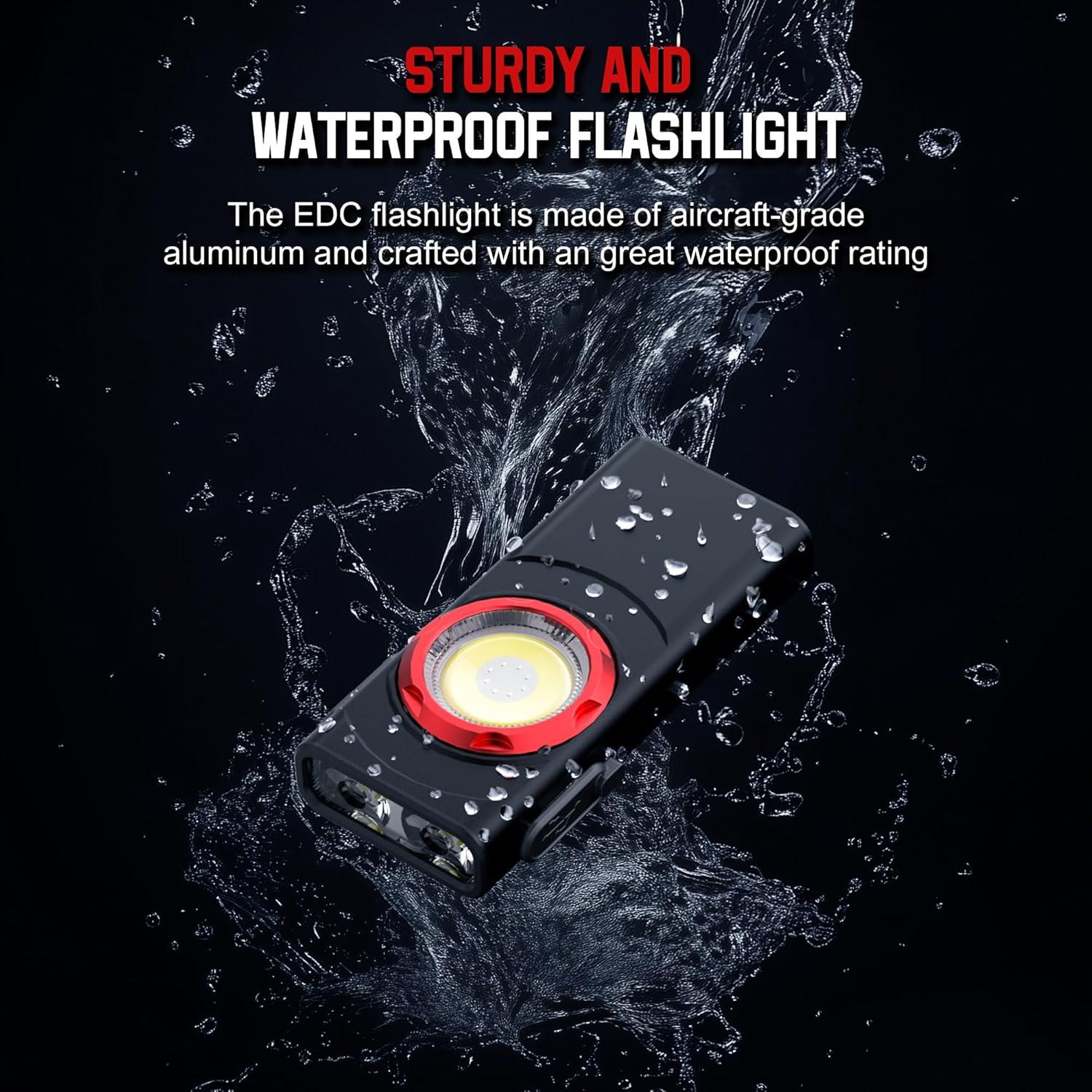 Linterna EDC Recargable Hopedone 700 Lúmenes 9 Modos USB-C