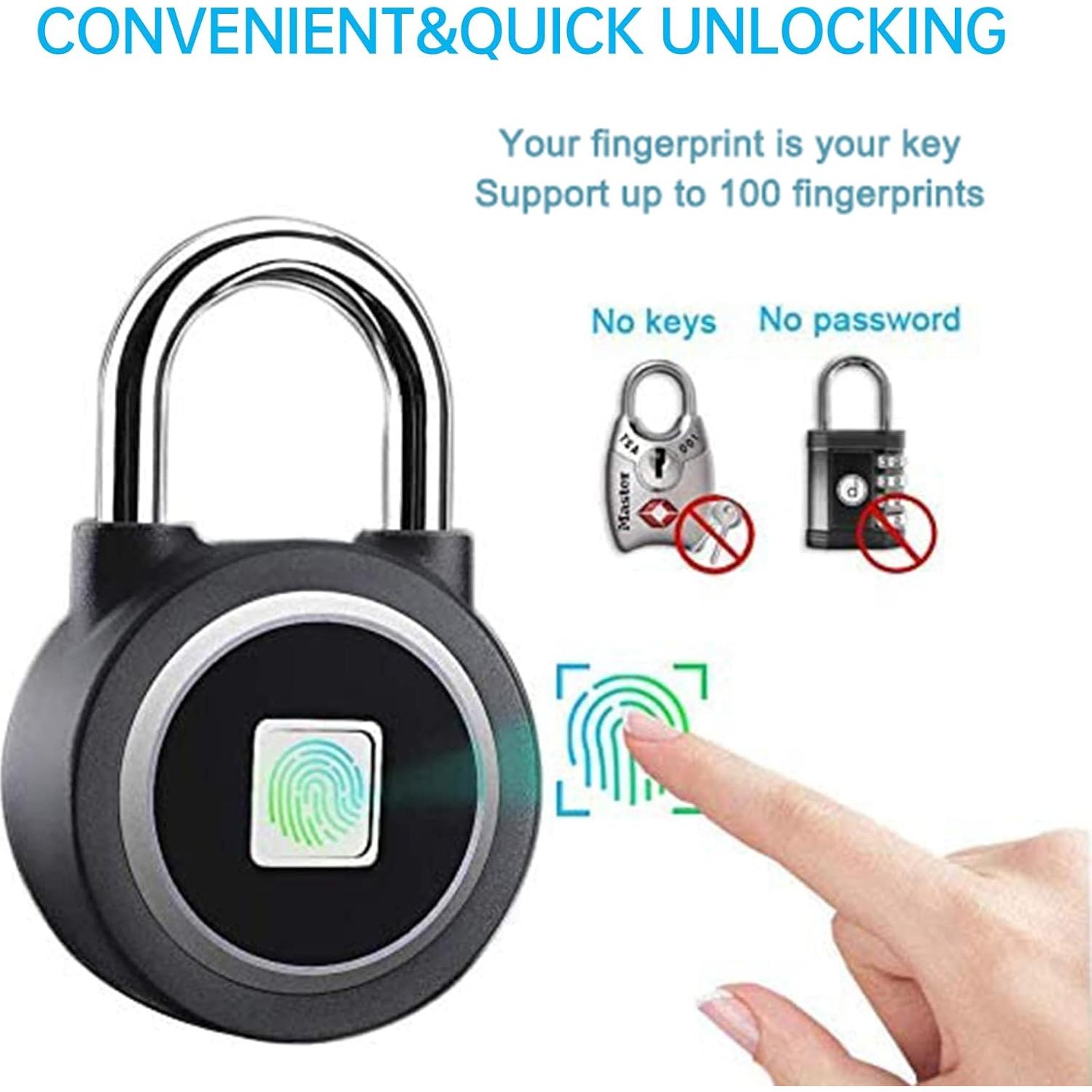 Candado Inteligente MEGAFEIS de Huella Digital Bluetooth Negro