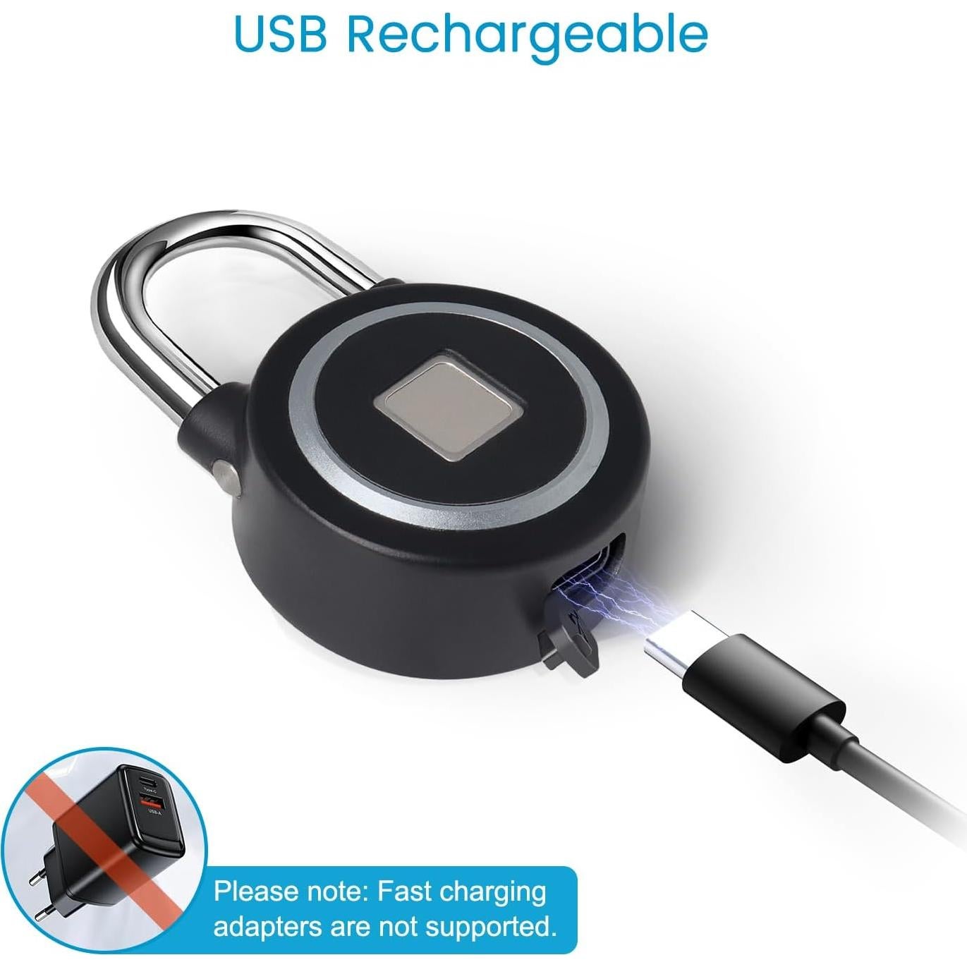 Candado Inteligente MEGAFEIS de Huella Digital Bluetooth Negro