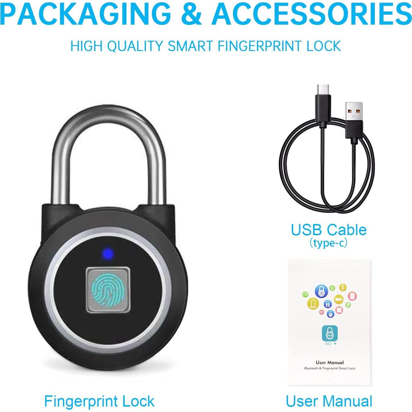 Candado Inteligente MEGAFEIS de Huella Digital Bluetooth Negro