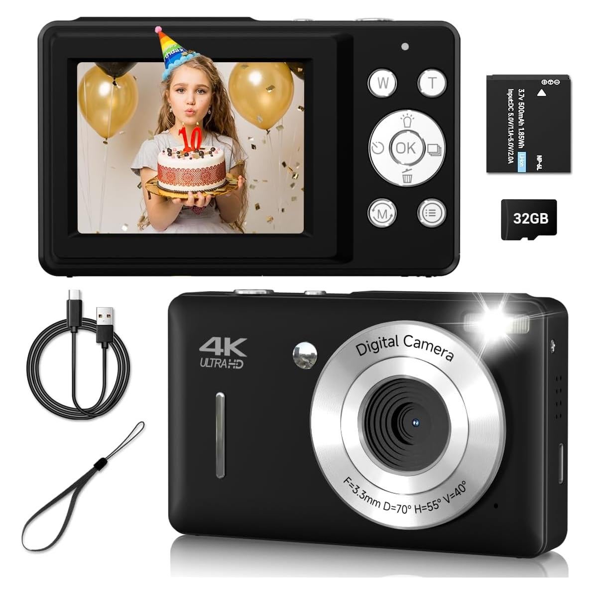 Cámara Digital Compacta Gtonster DC228 - 44MP, Zoom 16X, Anti Temblor