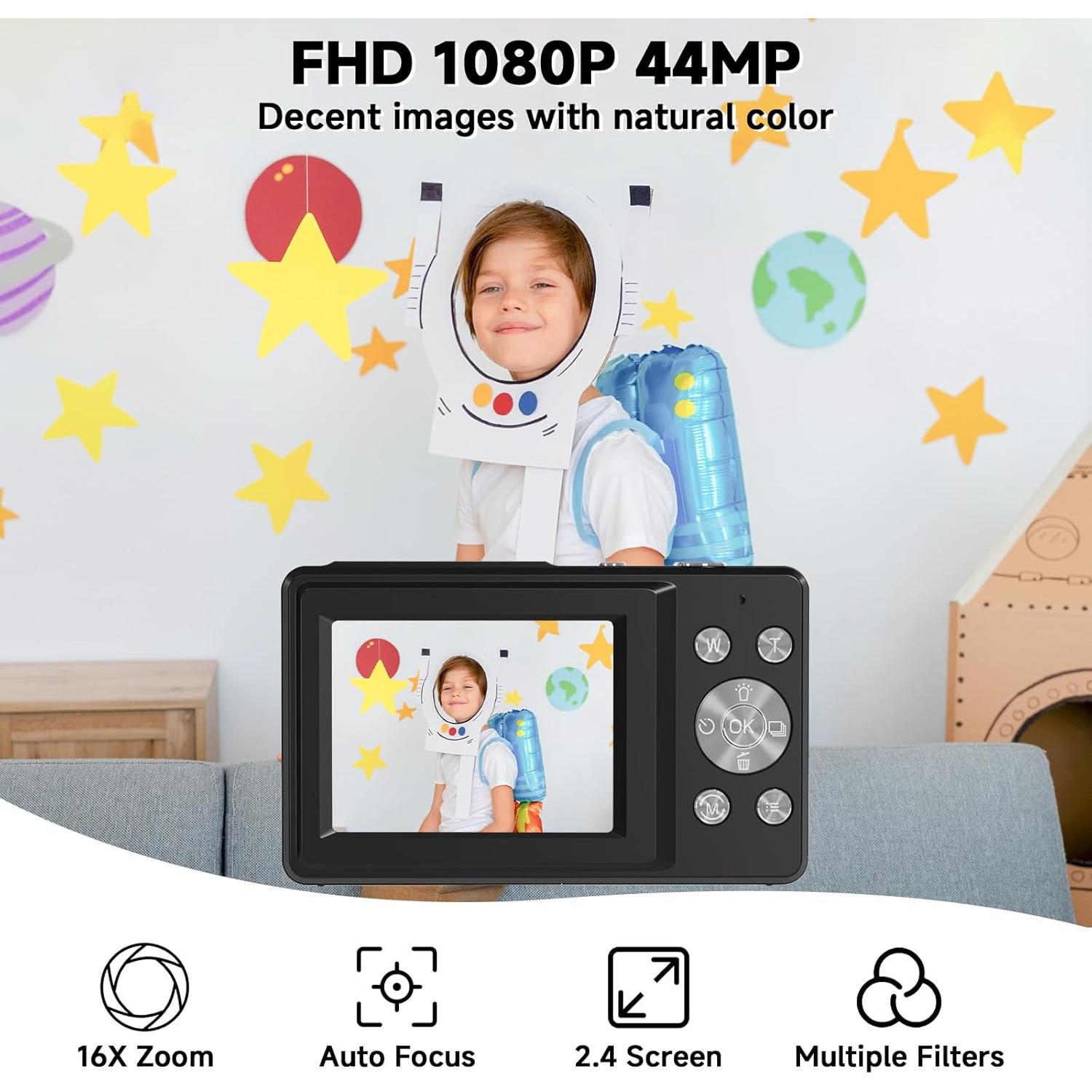 Cámara Digital Compacta Gtonster DC228 - 44MP, Zoom 16X, Anti Temblor