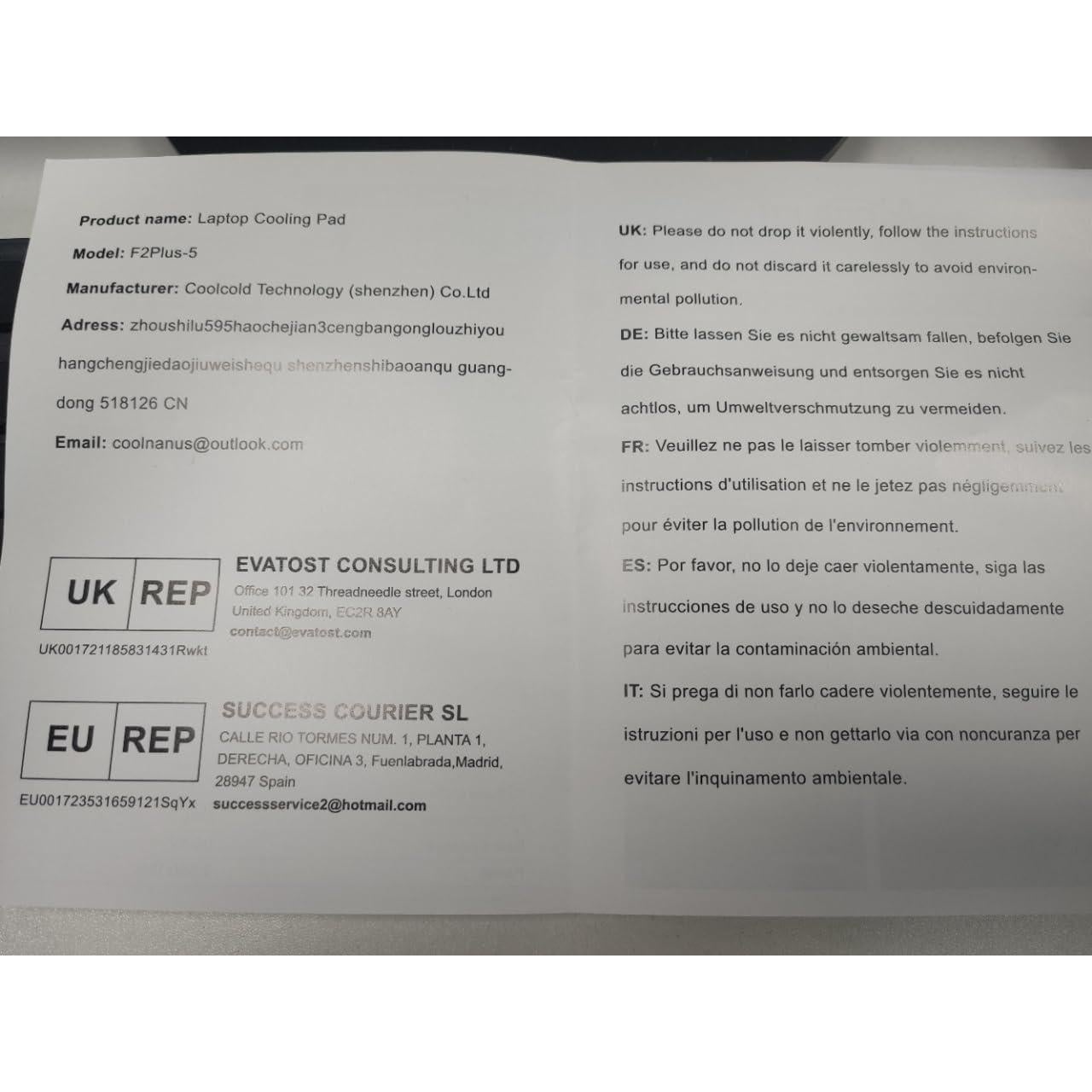 Soporte de Enfriamiento para Laptop AIMIUZI F2PLUS 5 Ventiladores