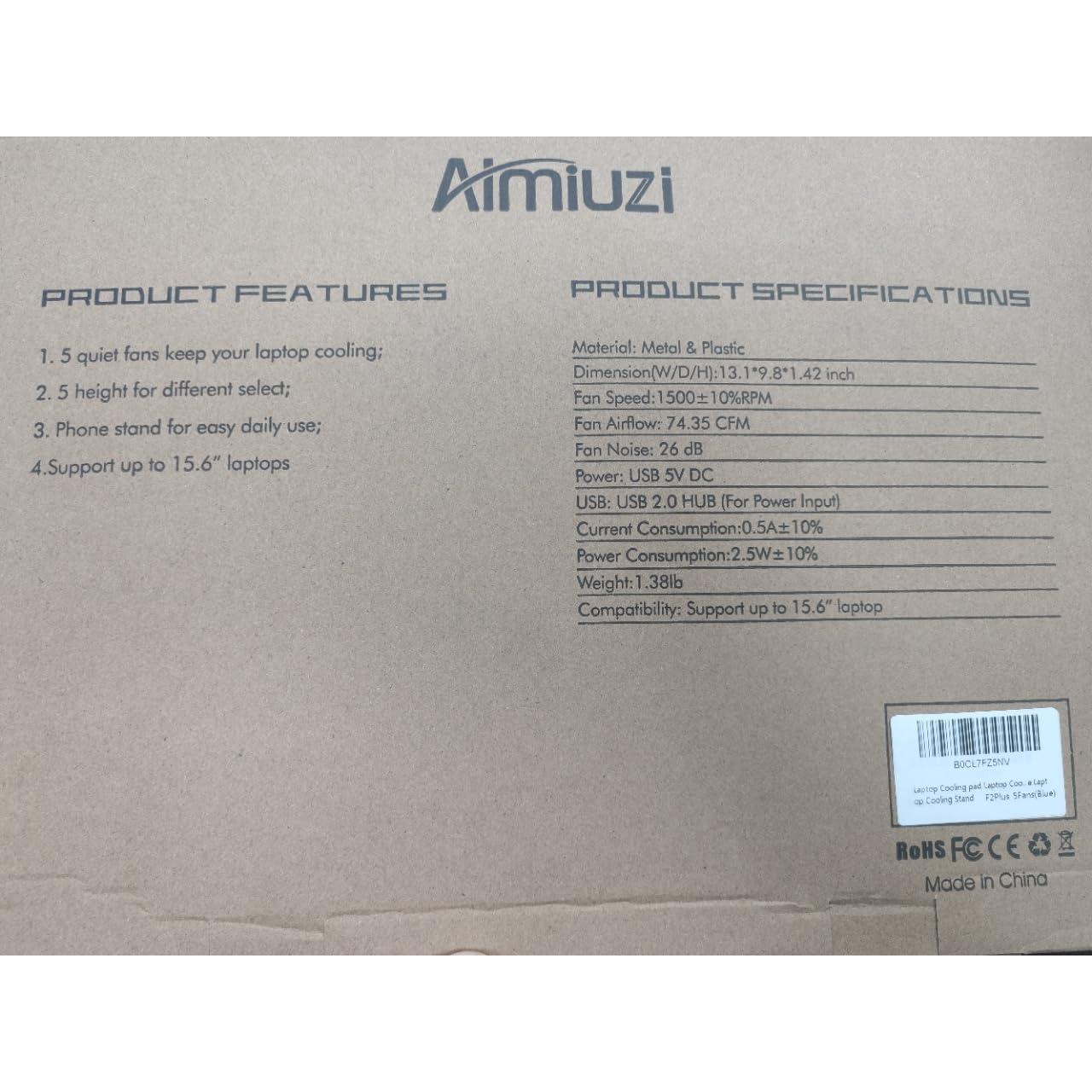 Soporte de Enfriamiento para Laptop AIMIUZI F2PLUS 5 Ventiladores
