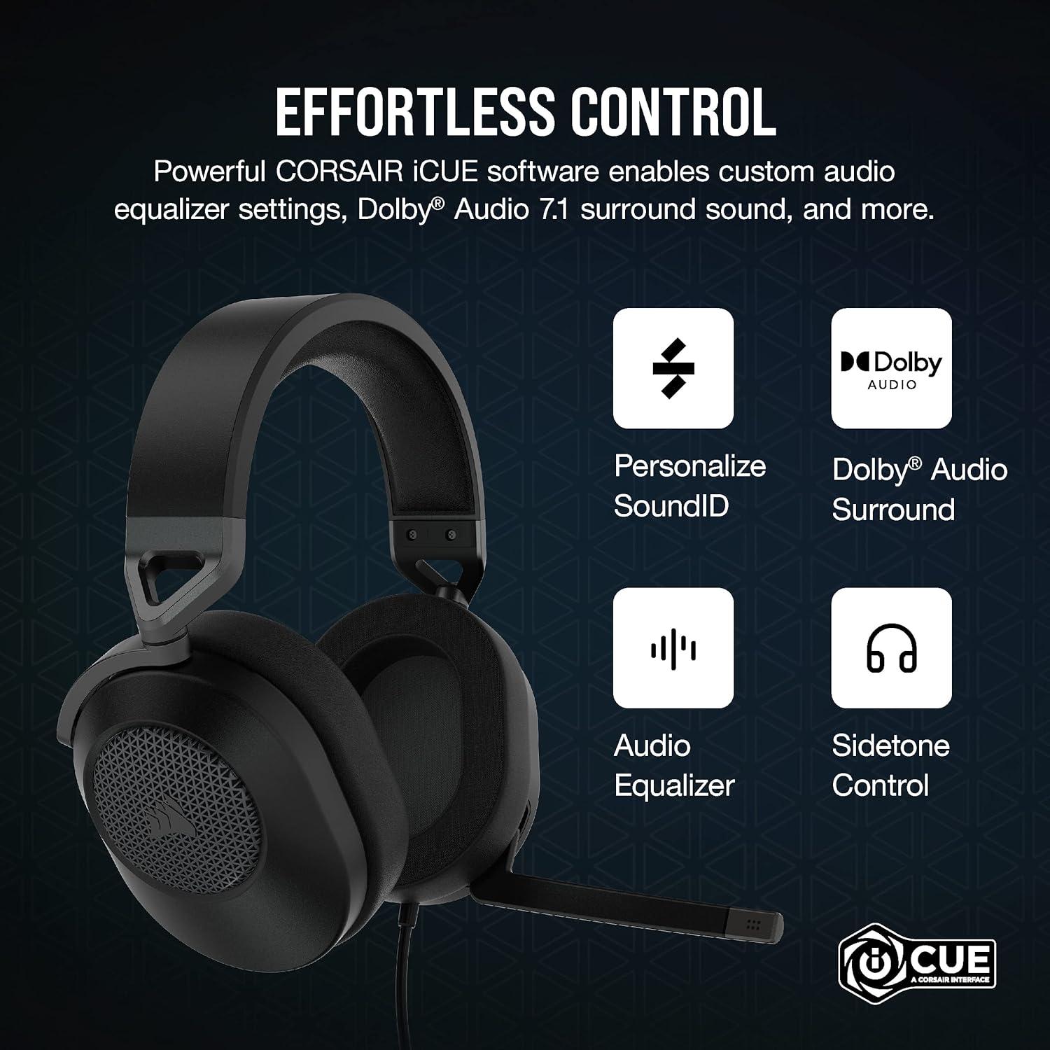 Auriculares Gaming CORSAIR HS65 SURROUND - Dolby Atmos - 3.5mm