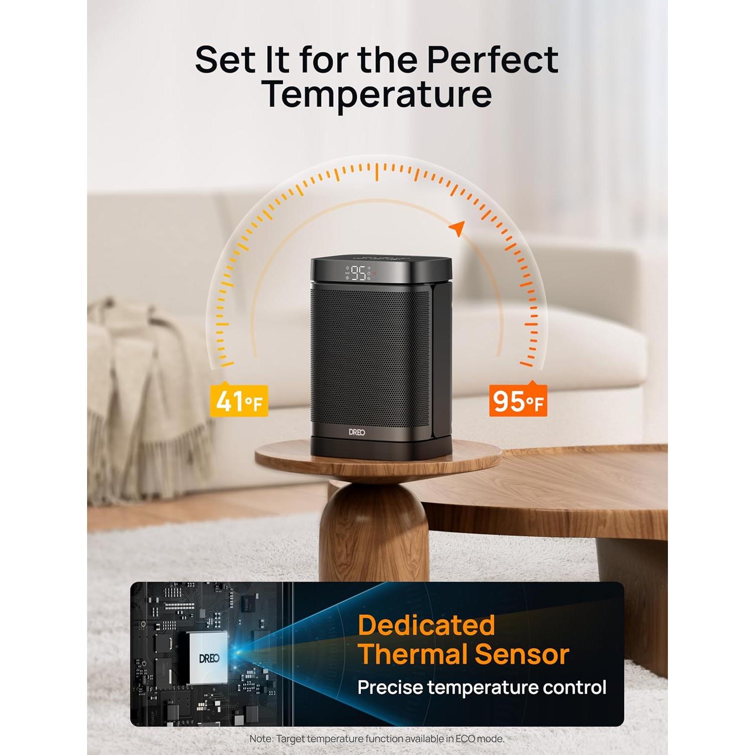 Calentador Eléctrico Dreo DR-HSH004 1500W Oscilante 70°