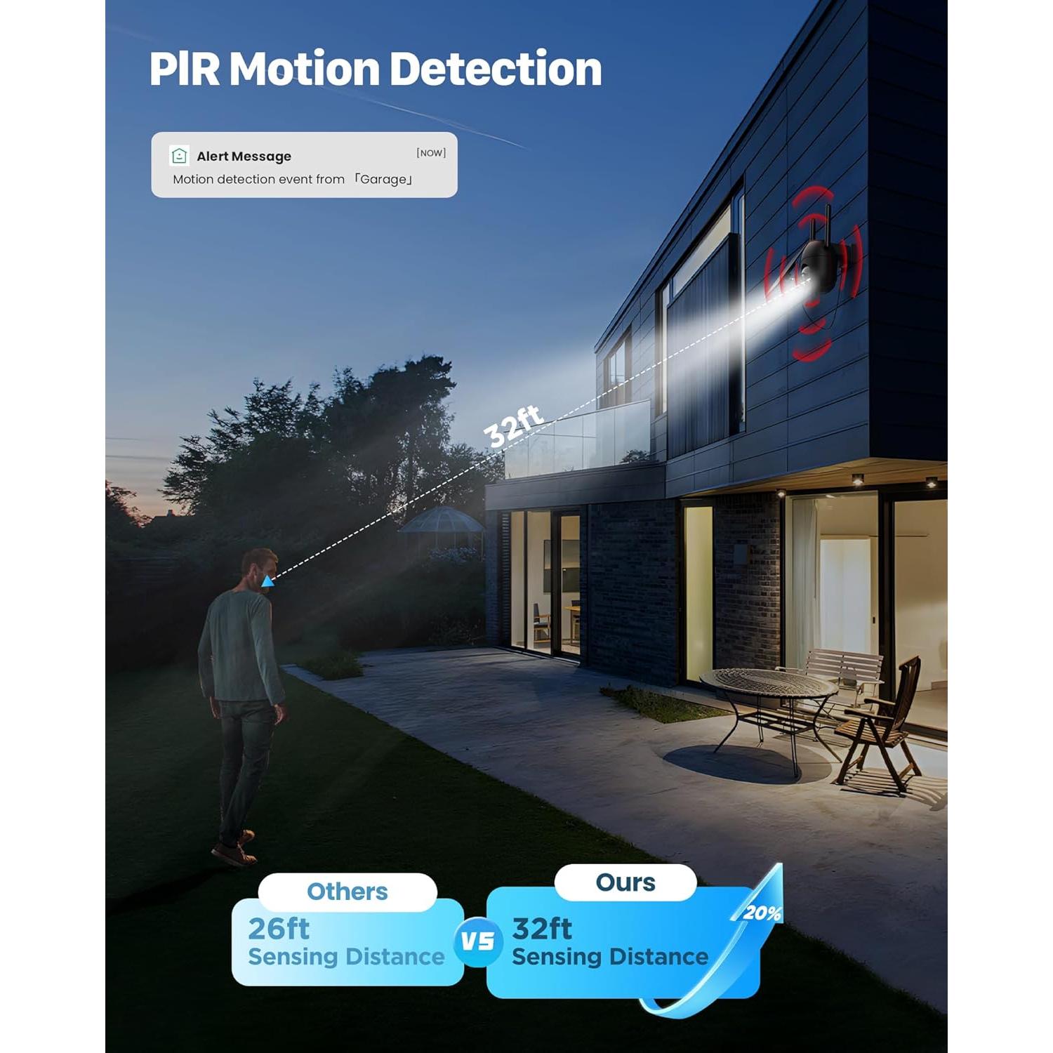 Cámara de Seguridad Inalámbrica Solar SIIOOE 2K IP66 para Exterior