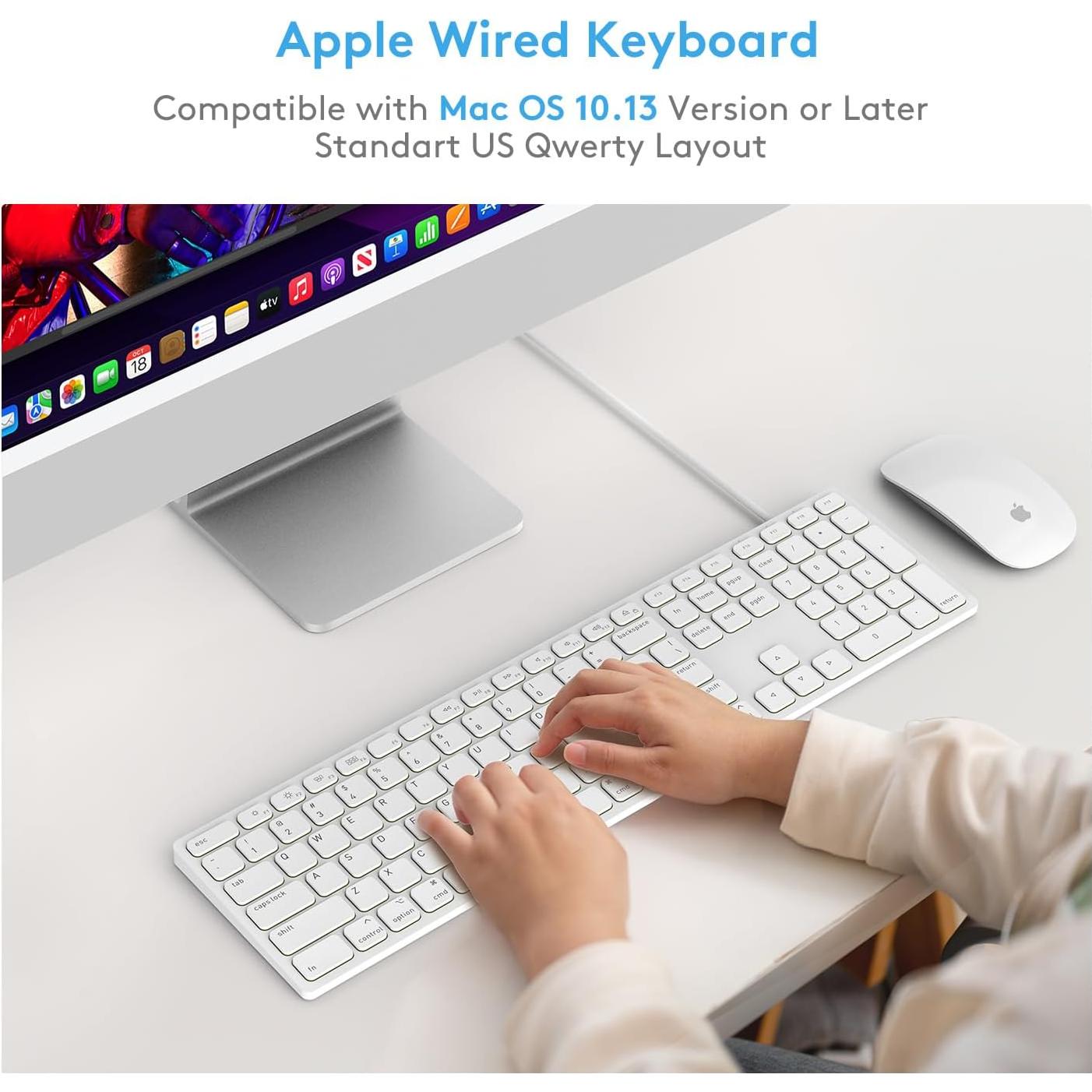 Teclado con Cable Yivandi para Mac OS - USB-A y C, Numérico