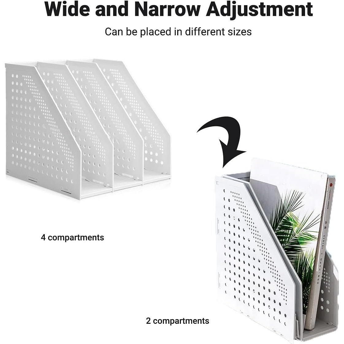 Soporte de Archivos Plegable SAYEEC 3 Compartimentos Gris Claro