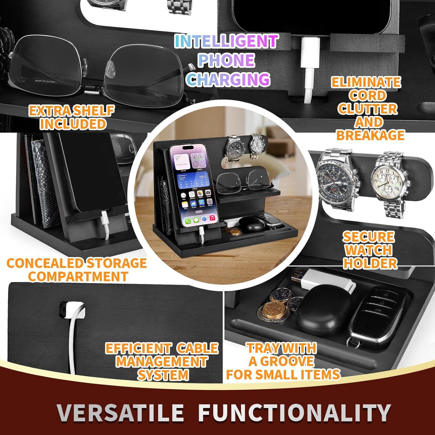 Estación de Acoplamiento de Madera Pinzoveno - Organizador Negro