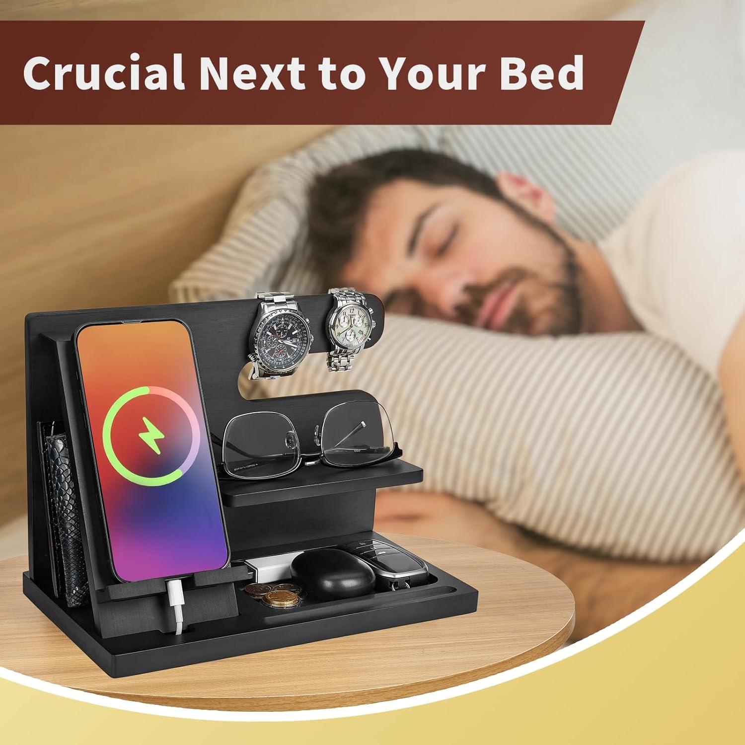 Estación de Acoplamiento de Madera Pinzoveno - Organizador Negro